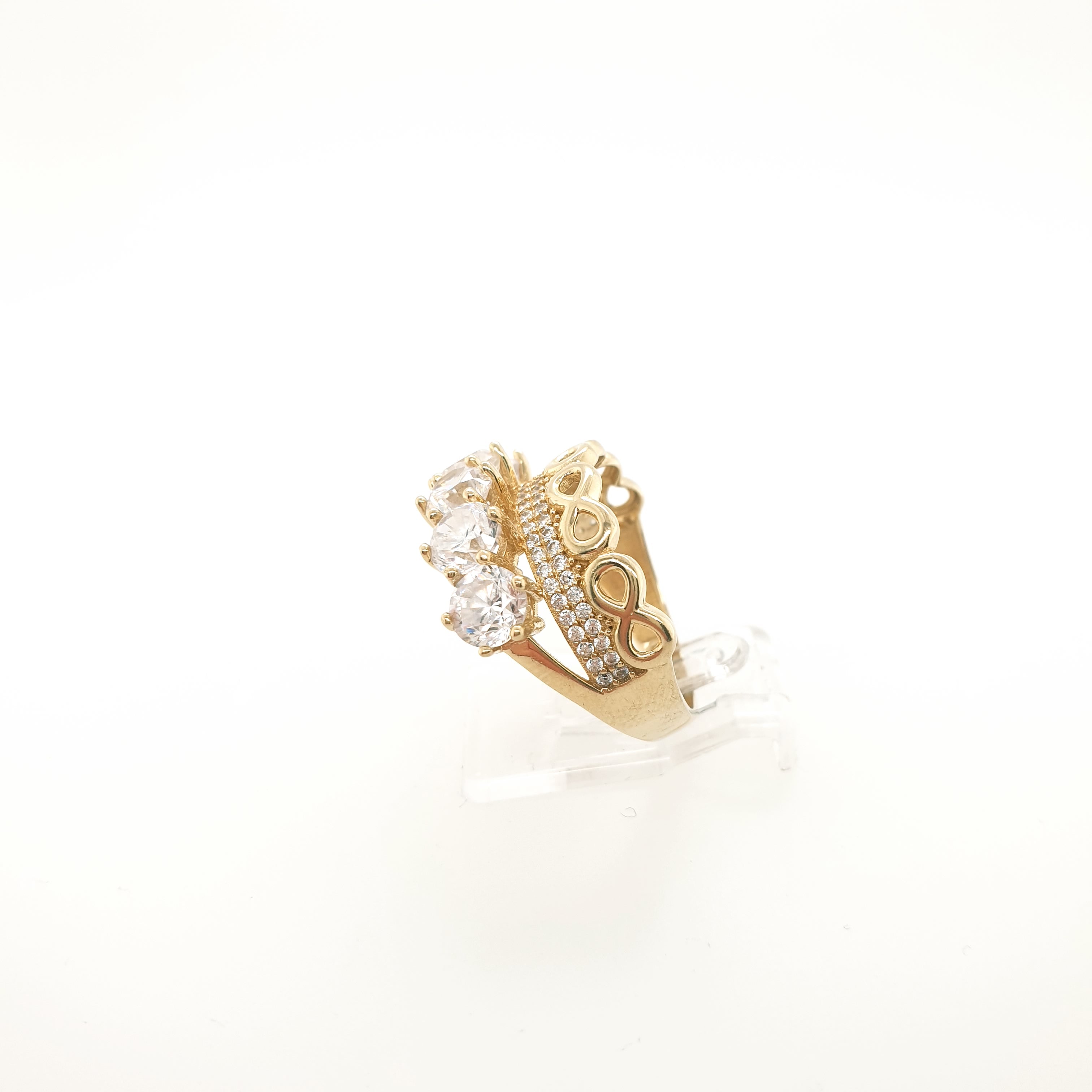 Damenring 585 Gelbgold 14 Karat Gr.55 Zirkon