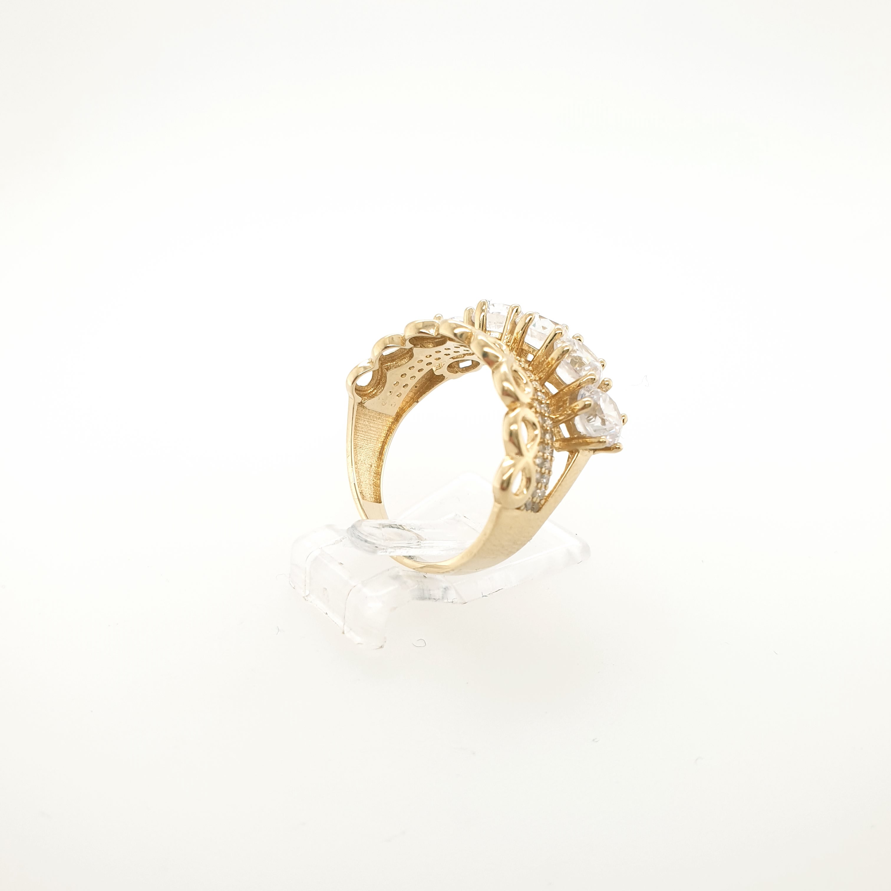 Damenring 585 Gelbgold 14 Karat Gr.55 Zirkon