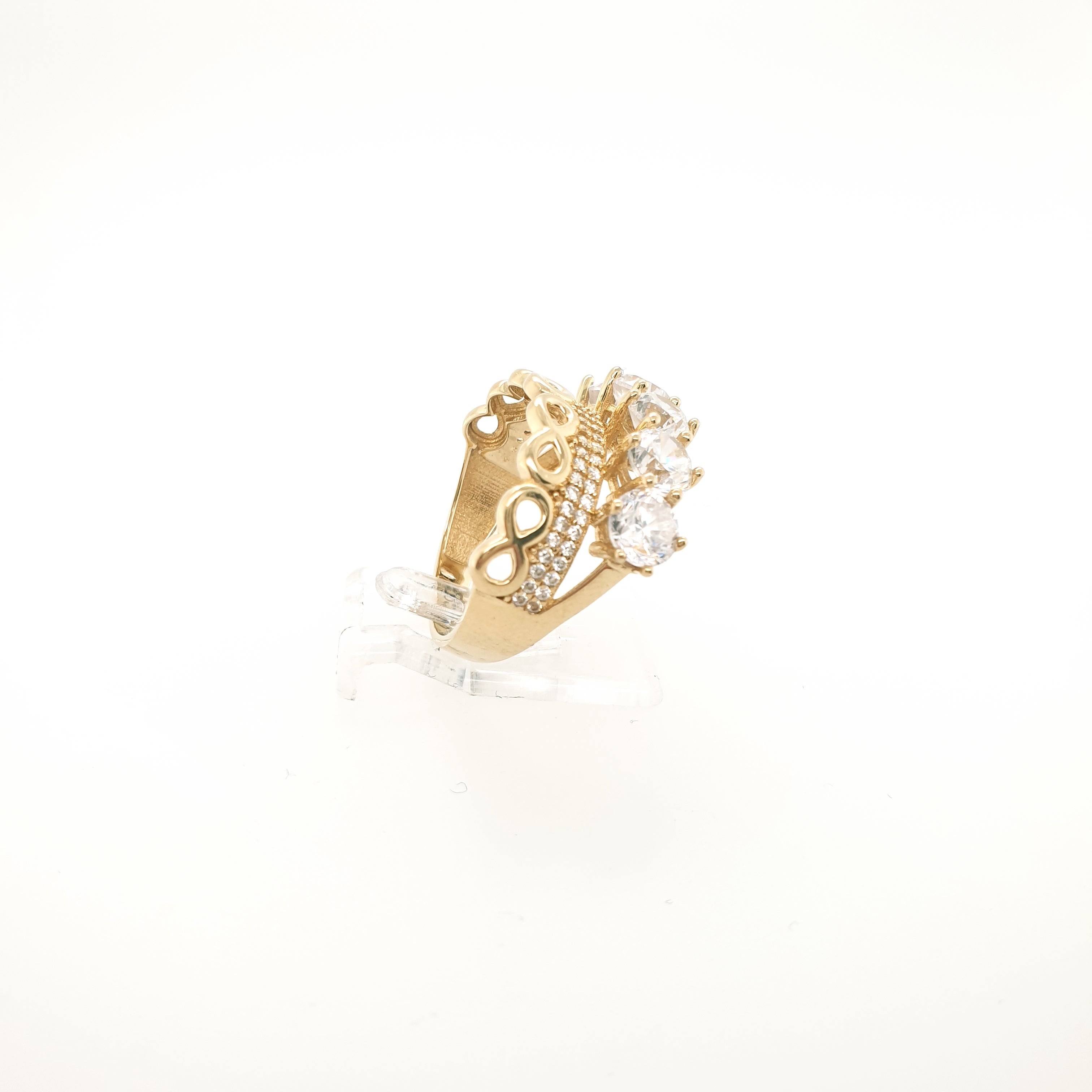 Damenring 585 Gelbgold 14 Karat Gr.55 Zirkon