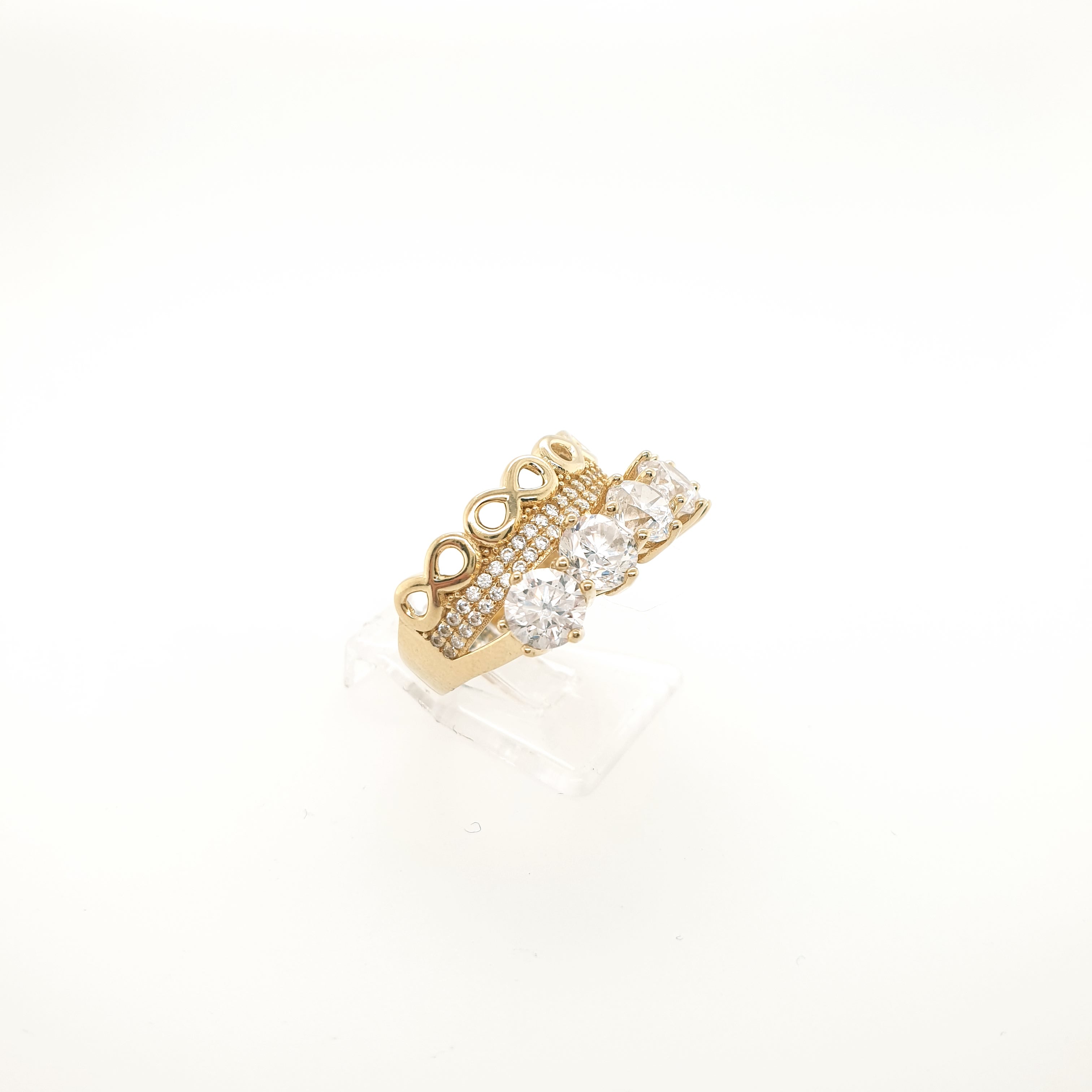 Damenring 585 Gelbgold 14 Karat Gr.55 Zirkon