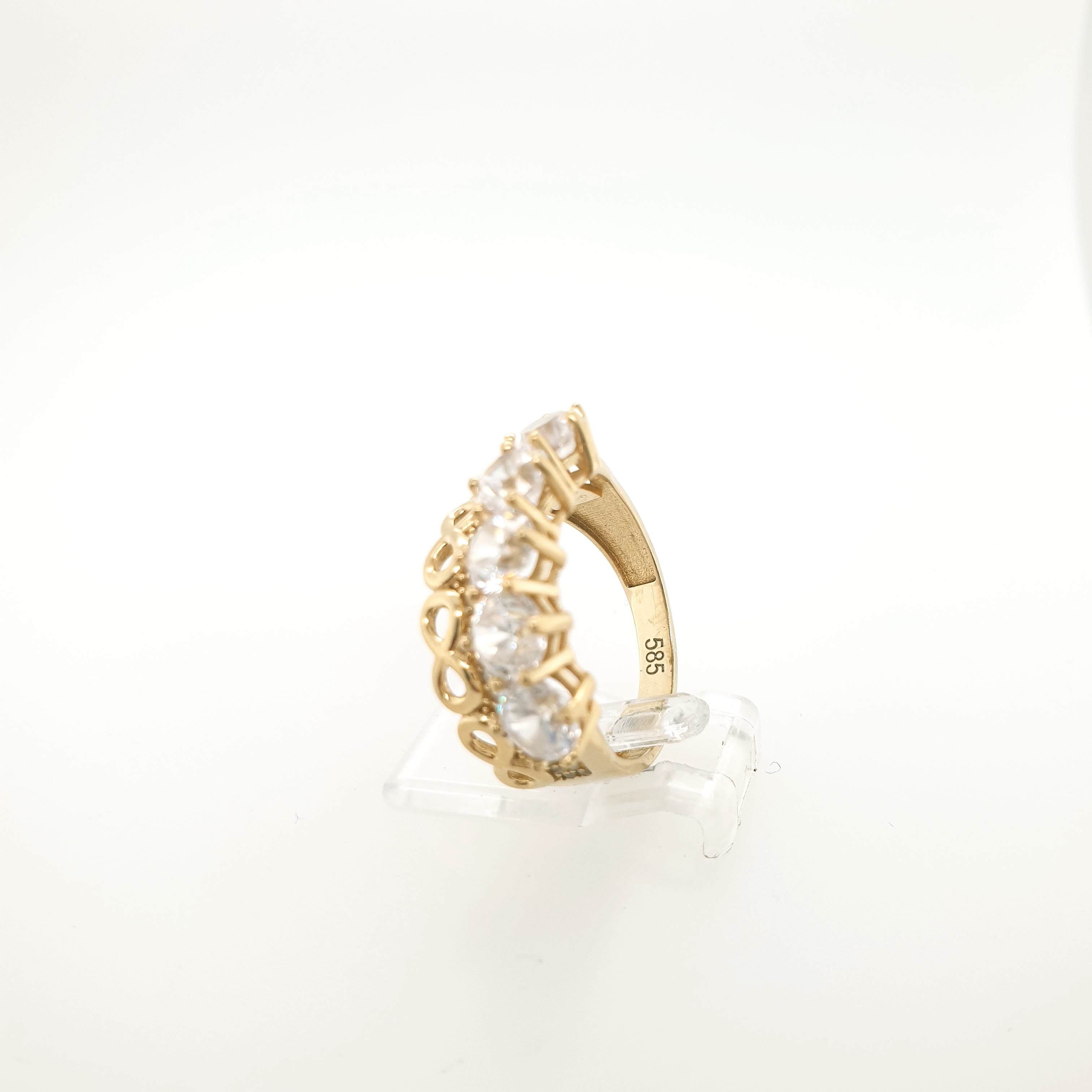 Damenring 585 Gelbgold 14 Karat Gr.55 Zirkon