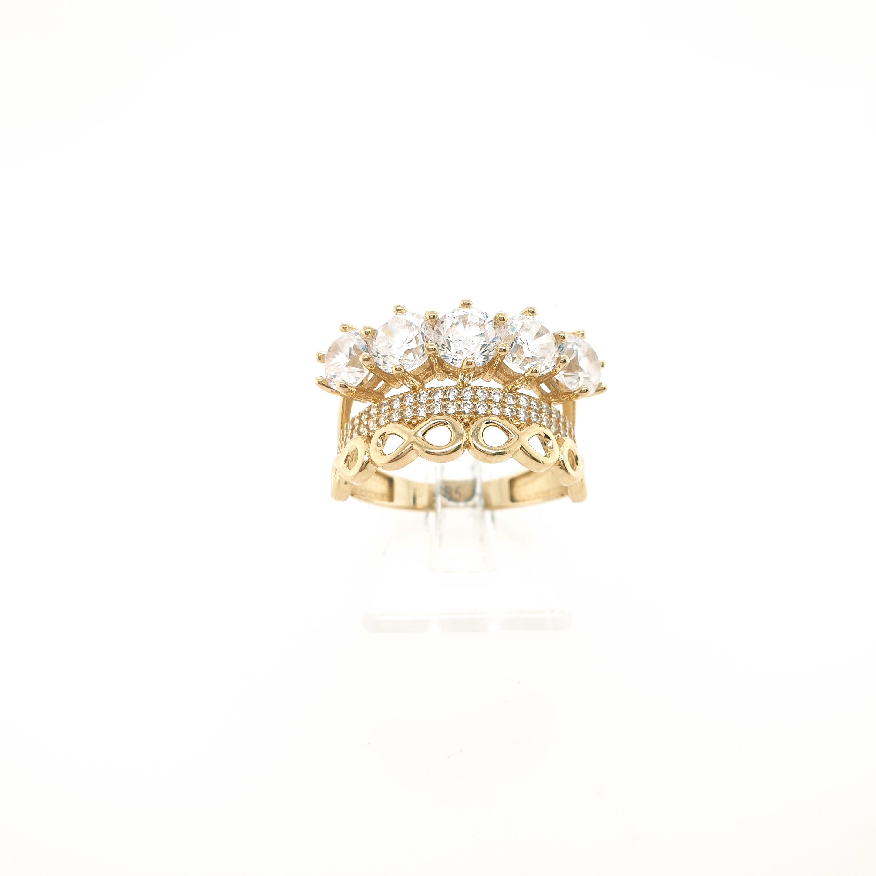 Damenring 585 Gelbgold 14 Karat Gr.55 Zirkon