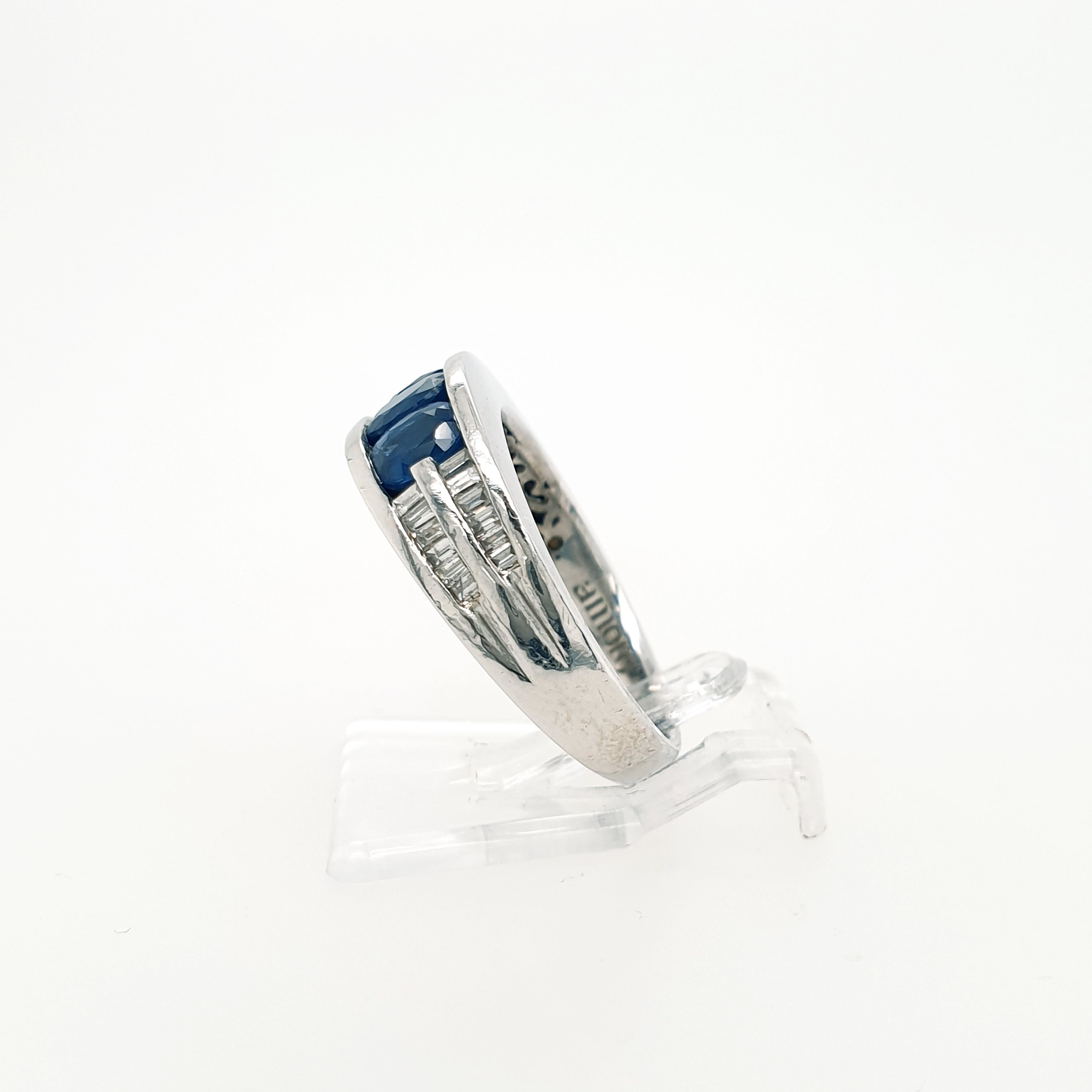 Brillant Diamant Saphir Ring 585 Weißgold 14kt Gr.53