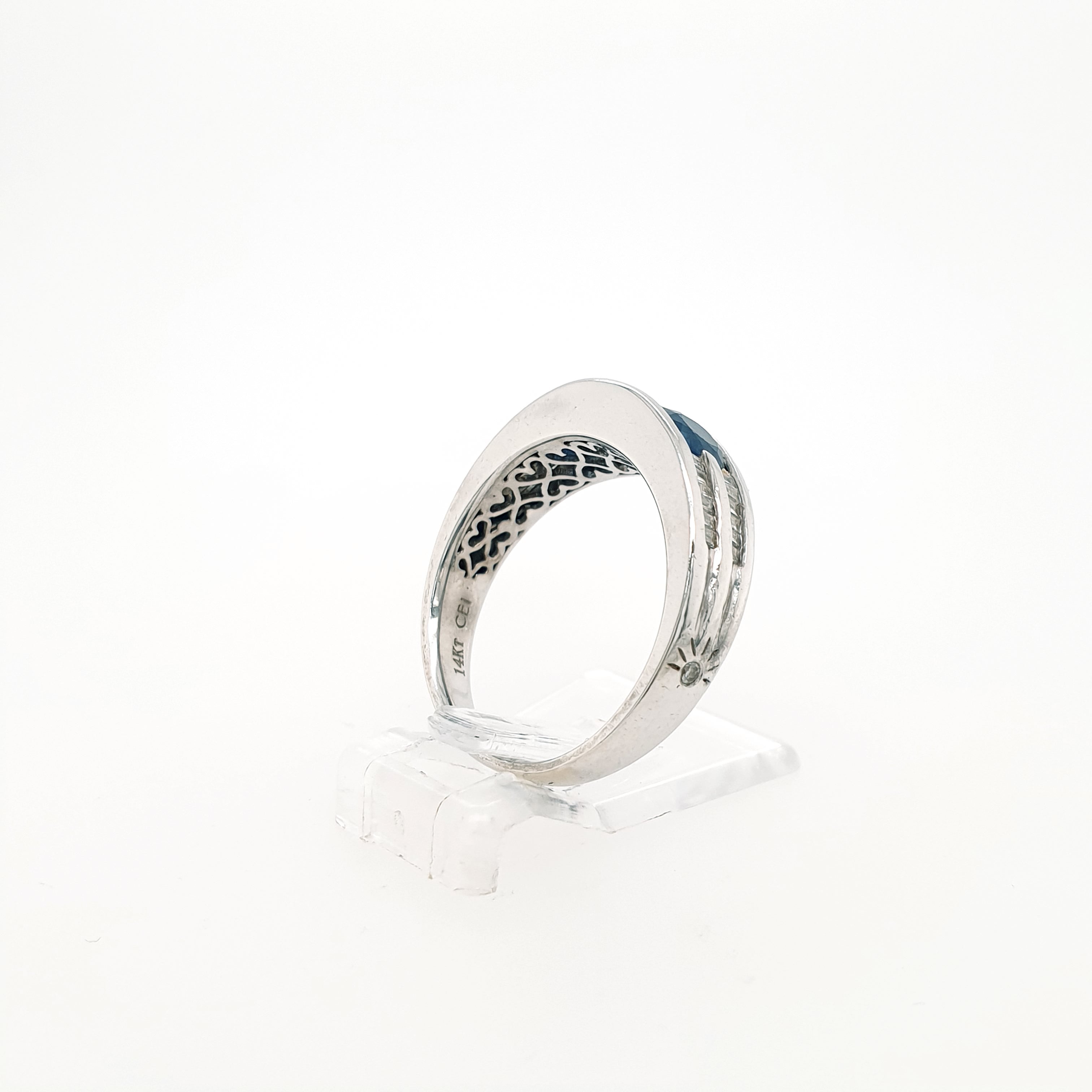 Brillant Diamant Saphir Ring 585 Weißgold 14kt Gr.53