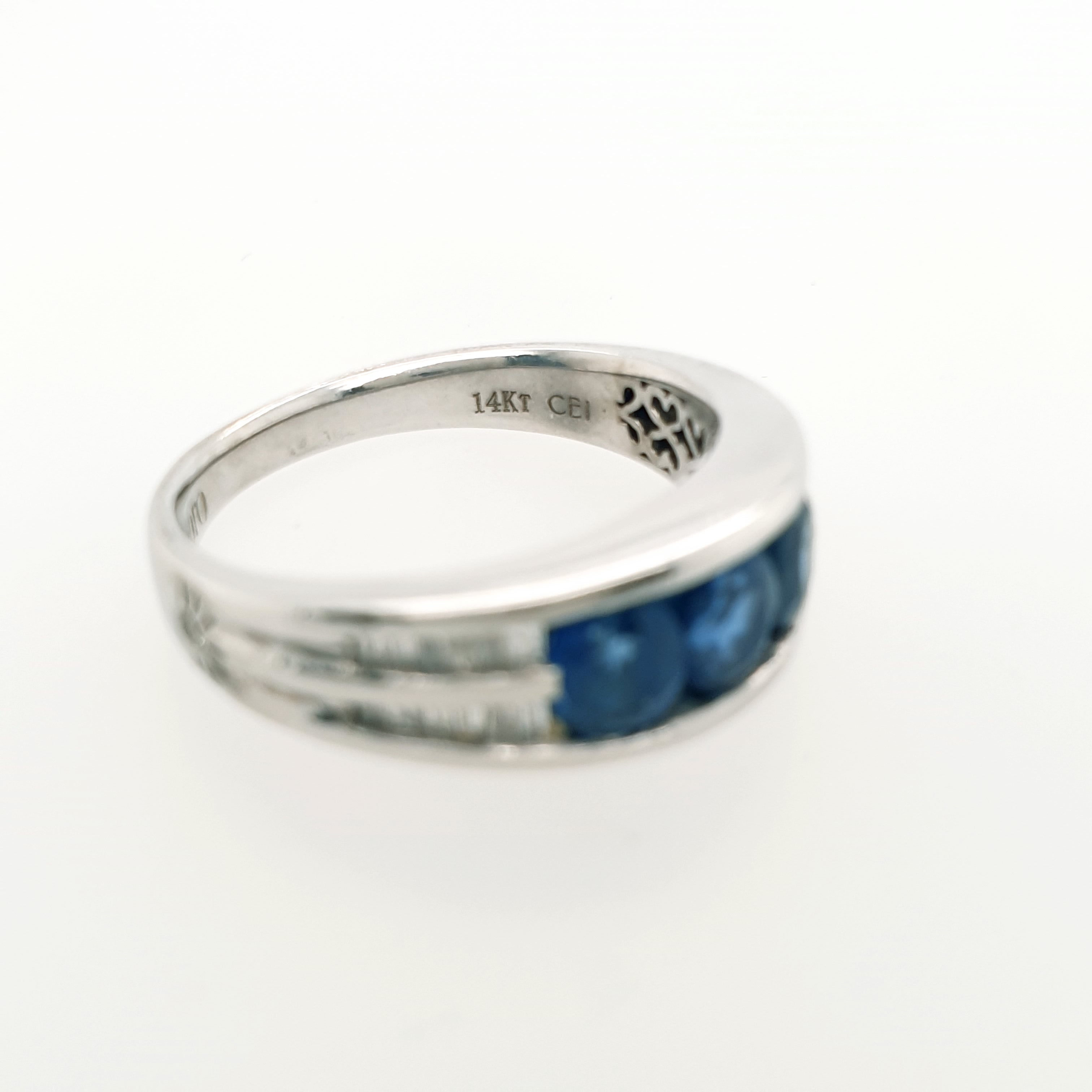 Brillant Diamant Saphir Ring 585 Weißgold 14kt Gr.53