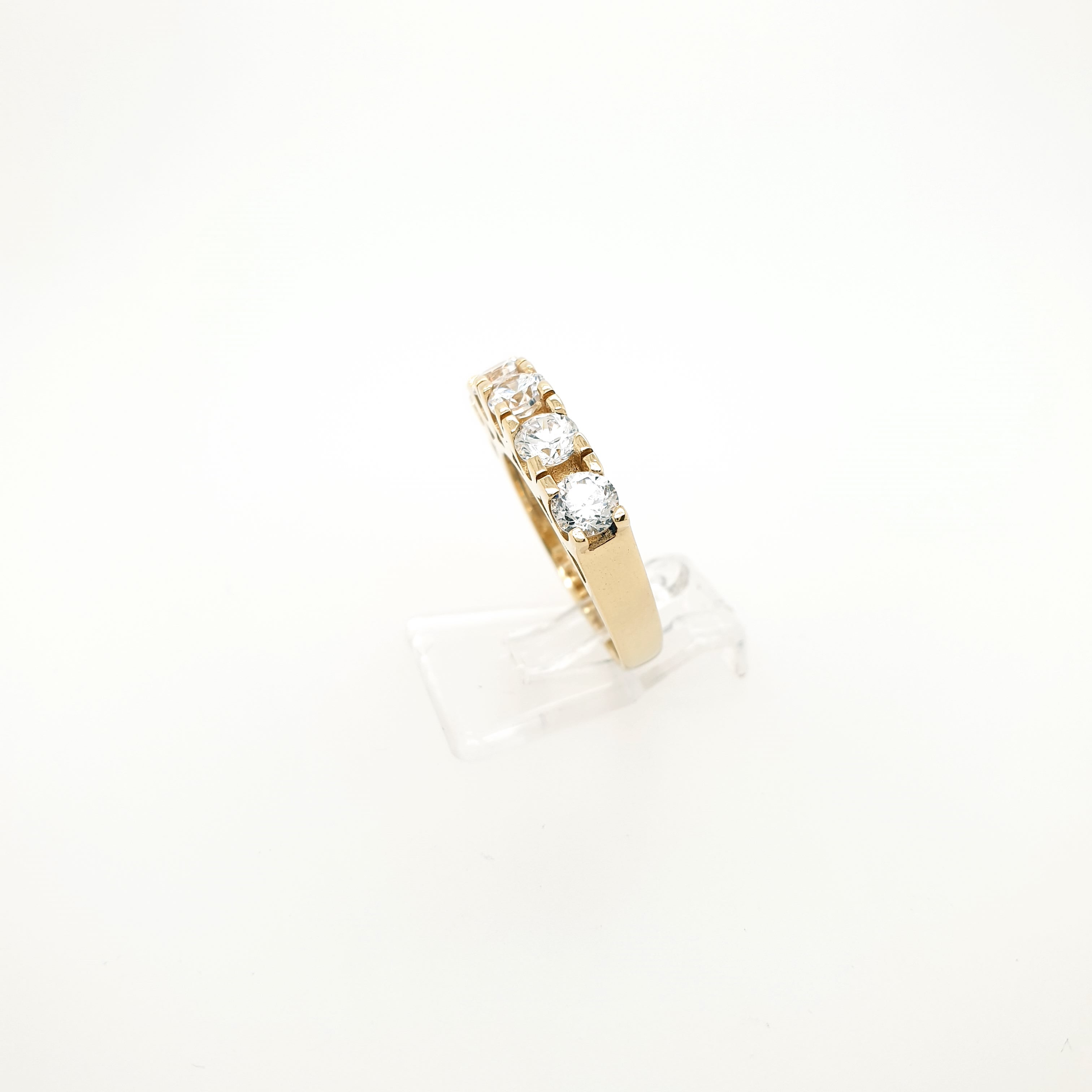 Damenring 585 Gelbgold 14kt 5 Zirkone