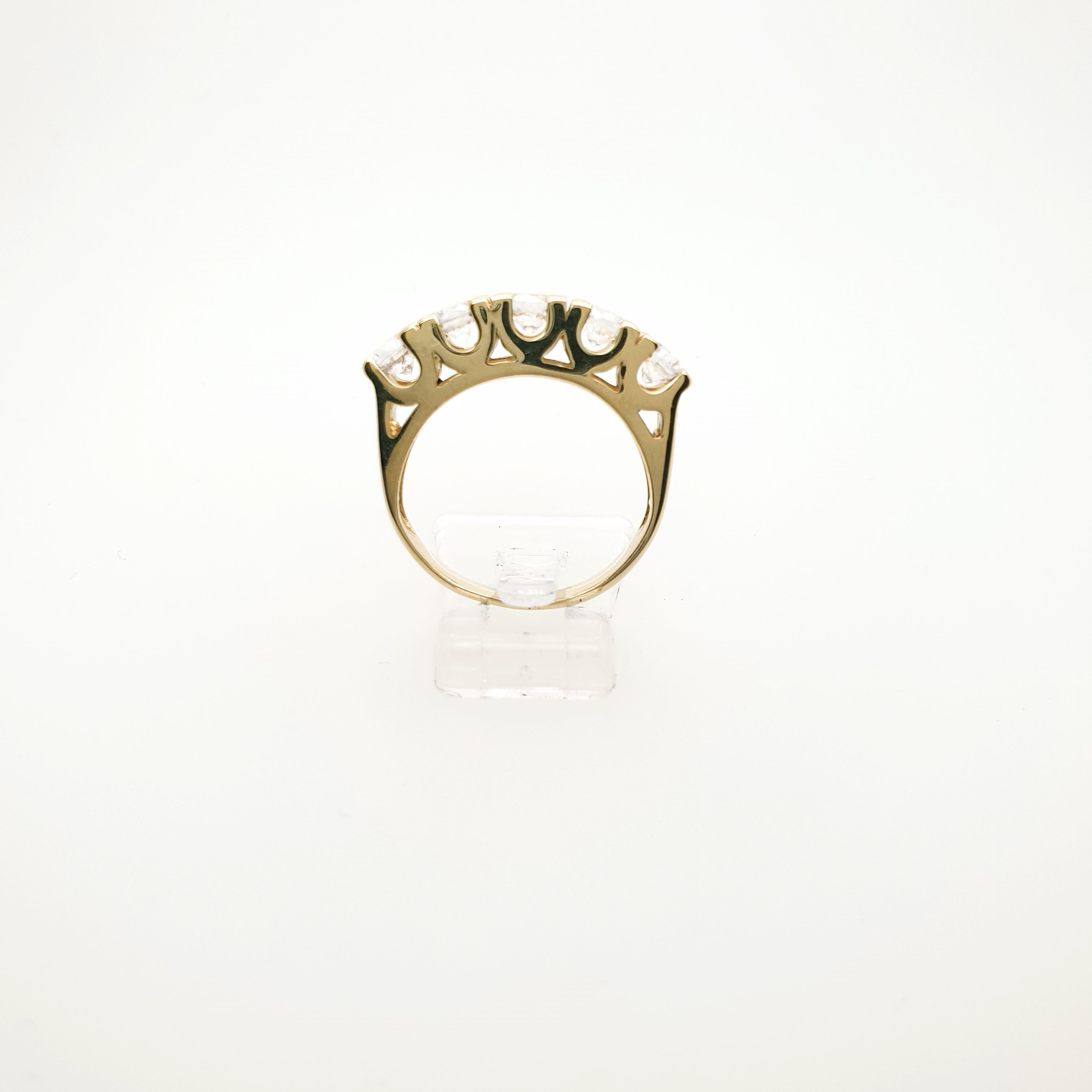 Damenring 585 Gelbgold 14kt 5 Zirkone