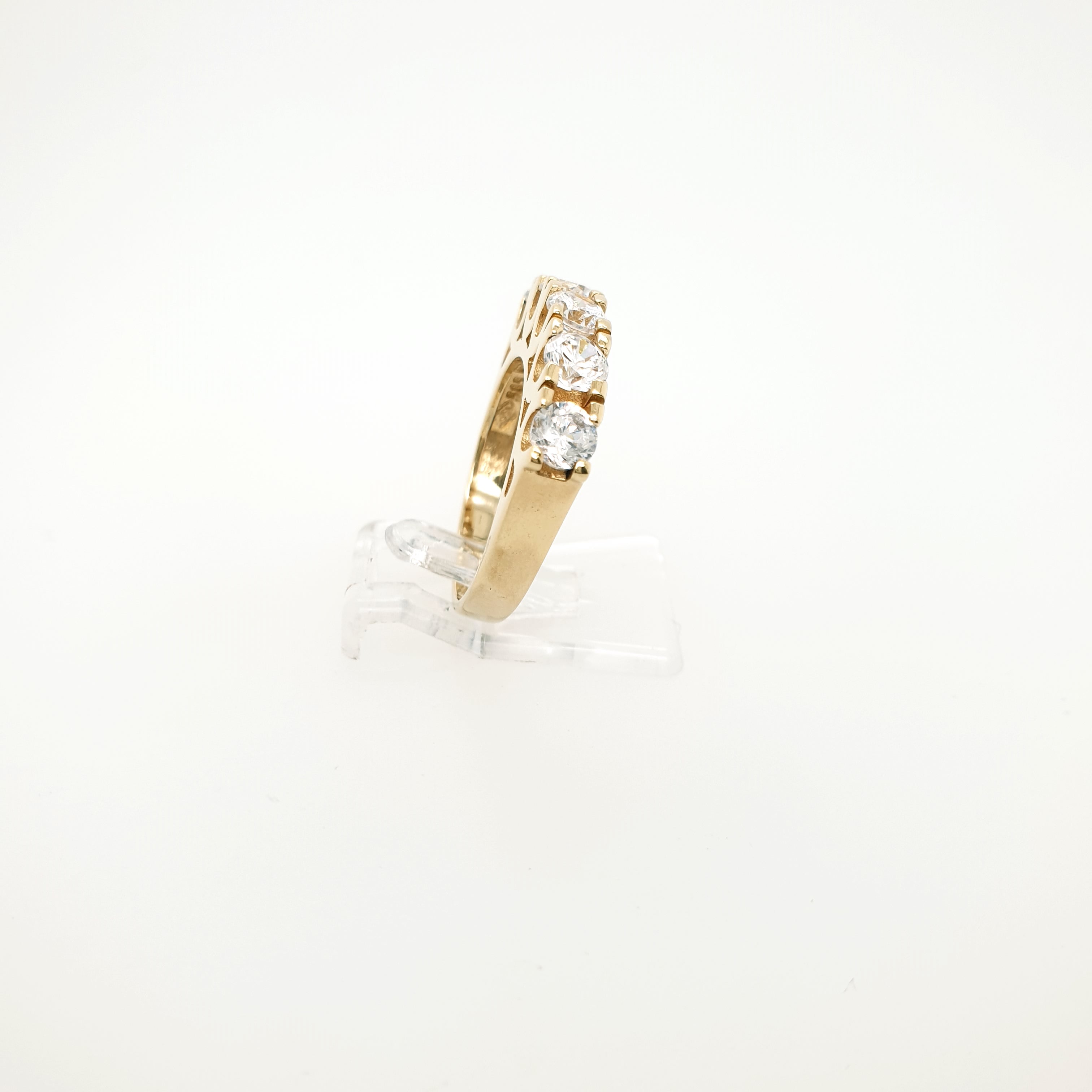 Damenring 585 Gelbgold 14kt 5 Zirkone