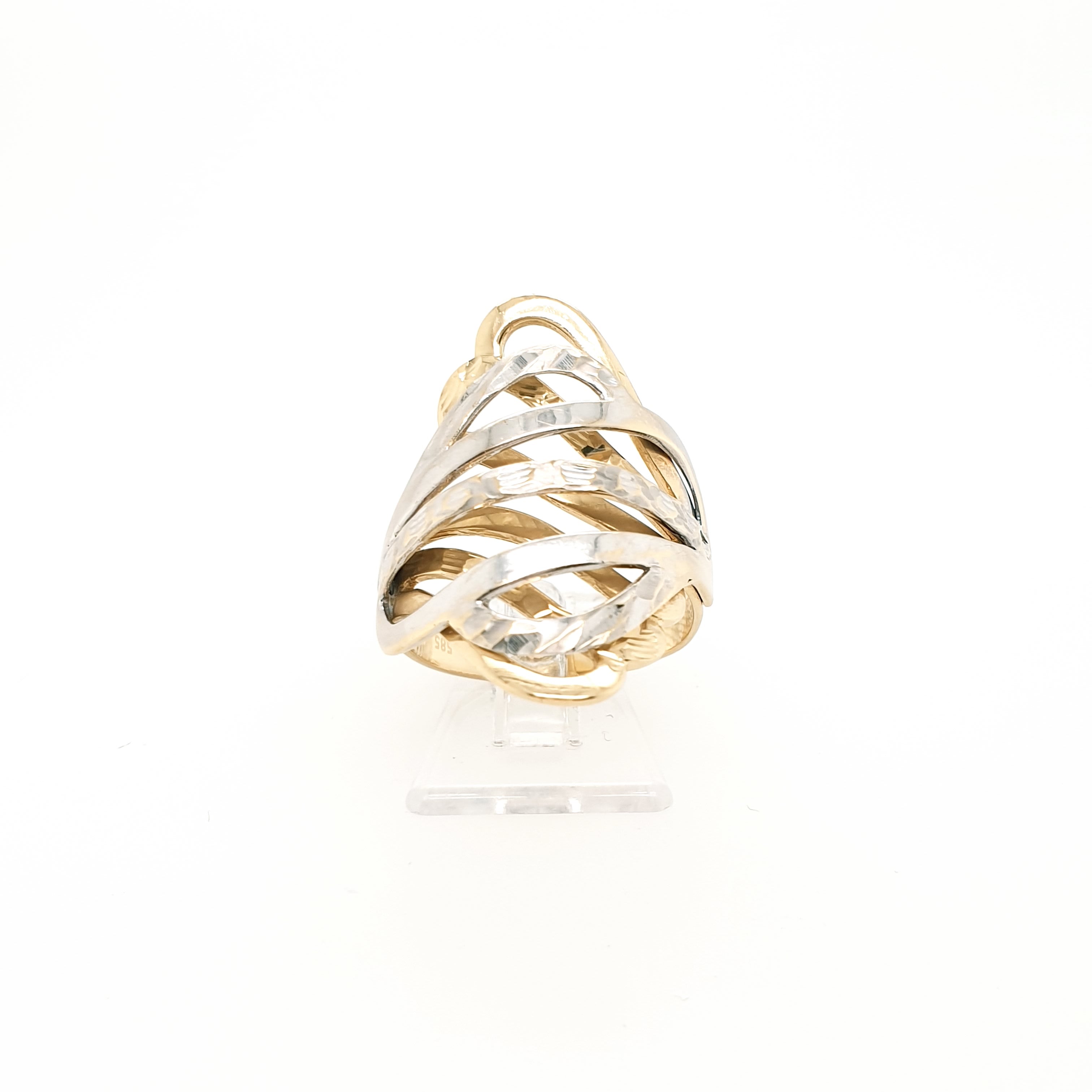 Damenring 585/14kt Gelbgold Weißgold Gr. 56