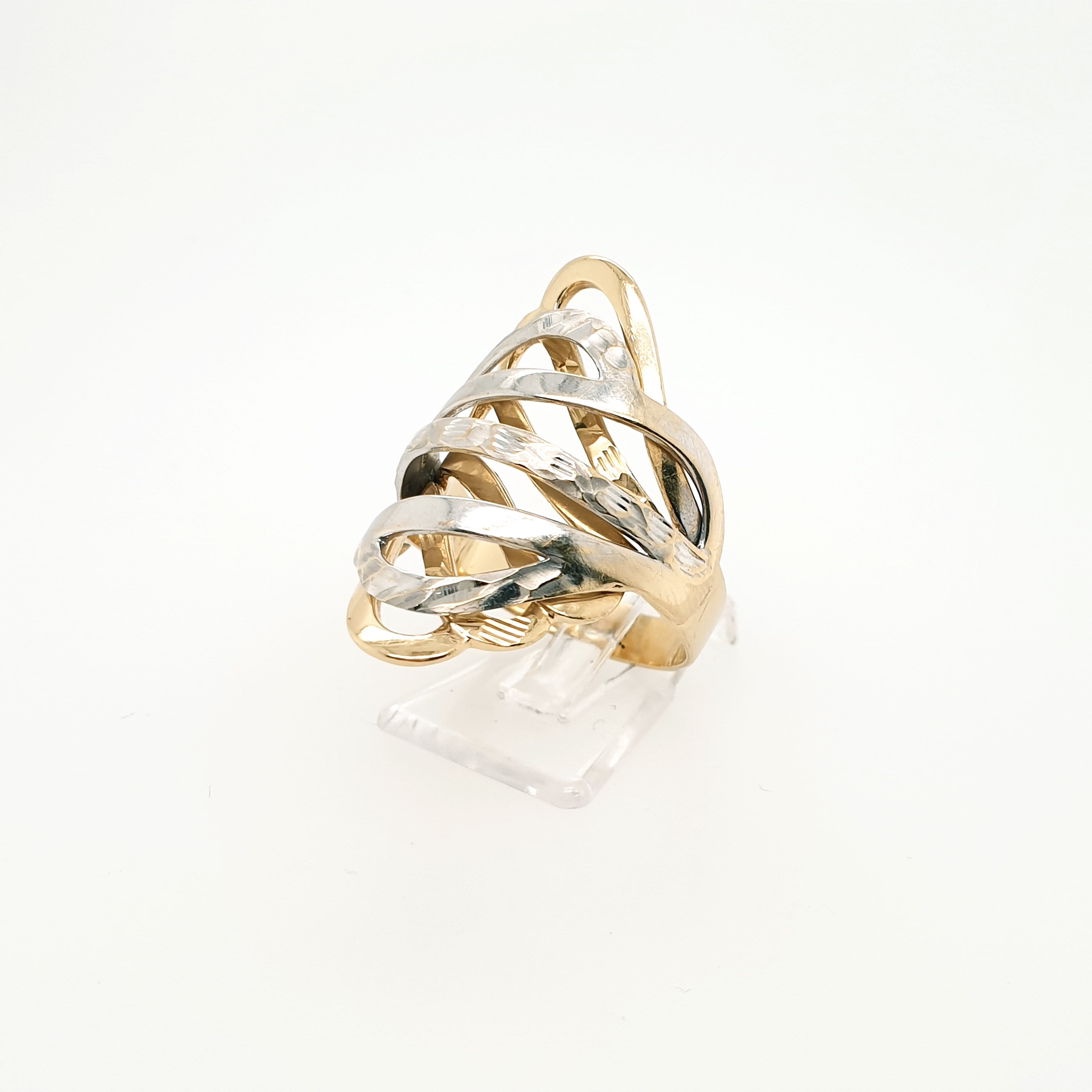Damenring 585/14kt Gelbgold Weißgold Gr. 56