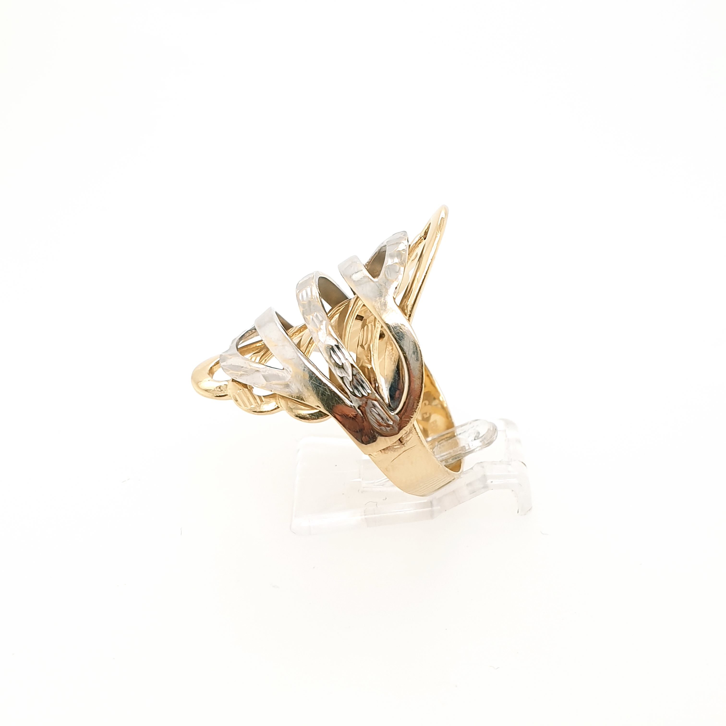 Damenring 585/14kt Gelbgold Weißgold Gr. 56