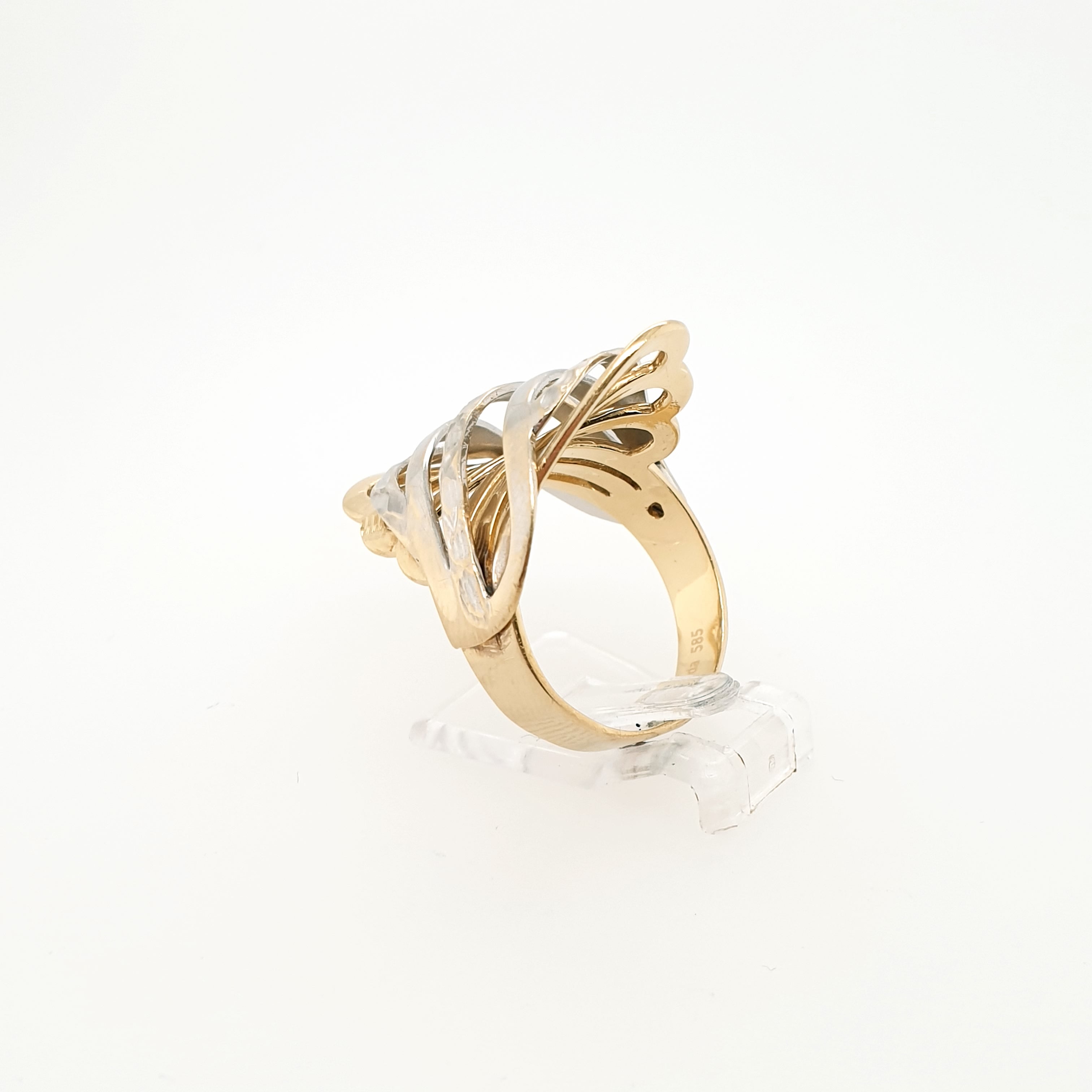 Damenring 585/14kt Gelbgold Weißgold Gr. 56