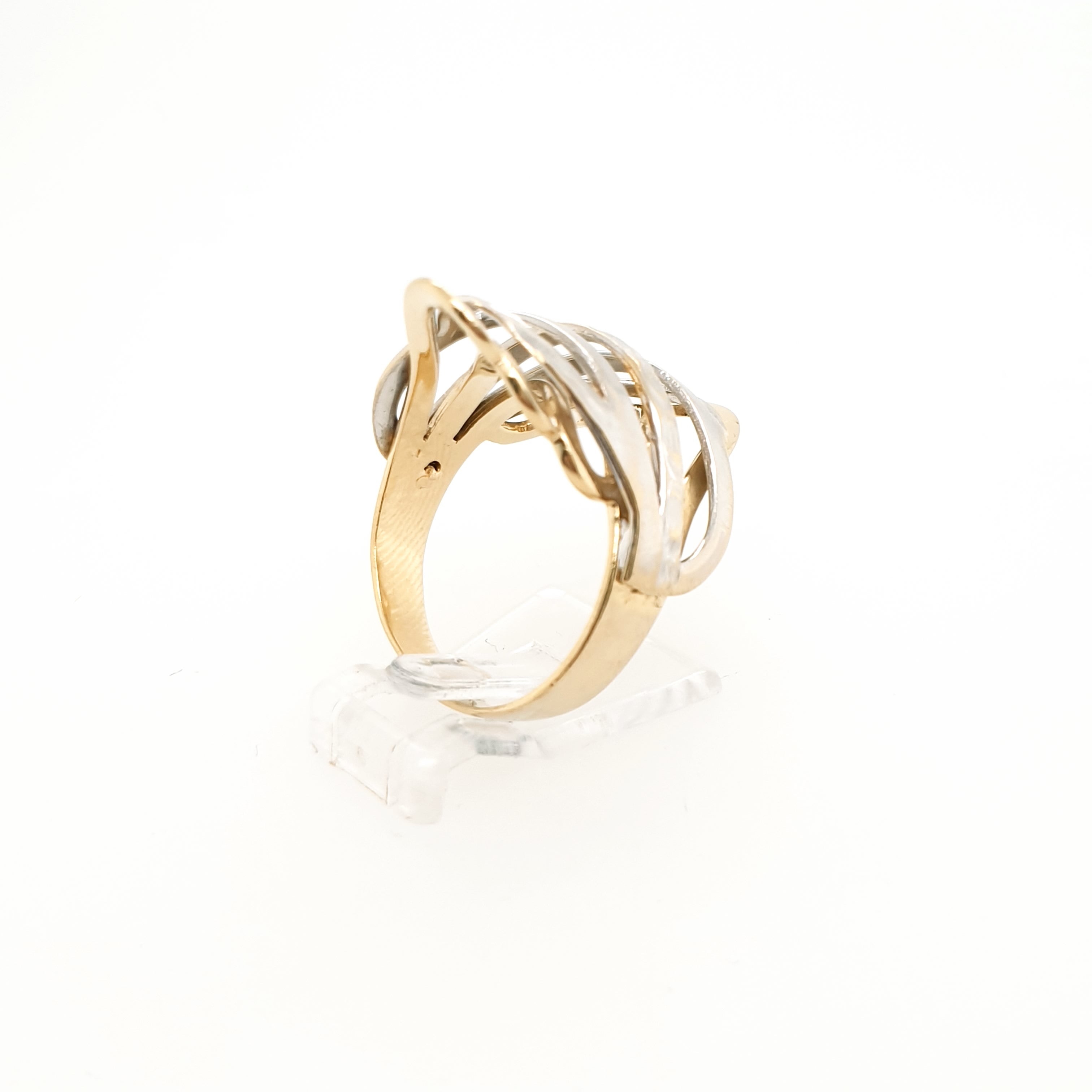 Damenring 585/14kt Gelbgold Weißgold Gr. 56