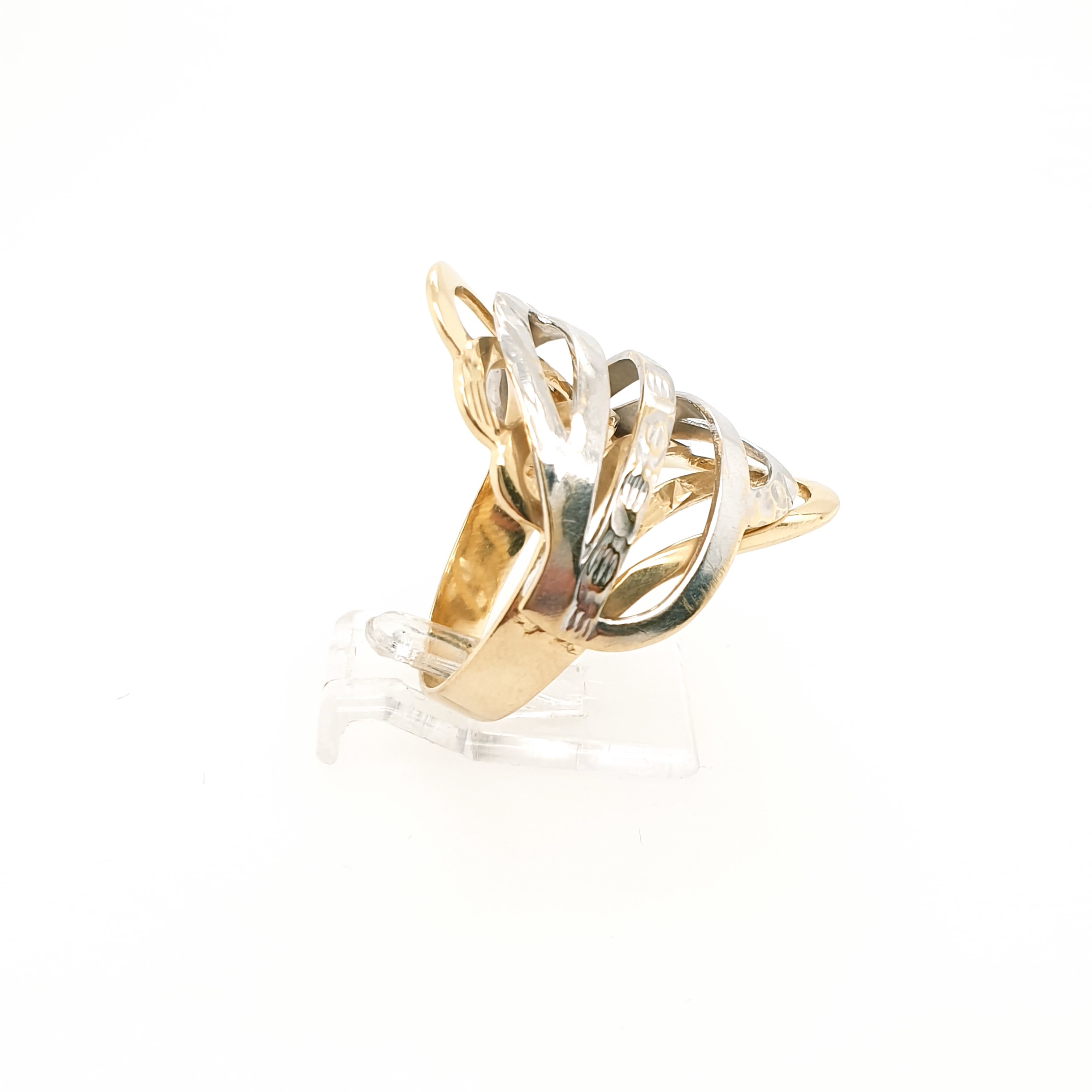 Damenring 585/14kt Gelbgold Weißgold Gr. 56