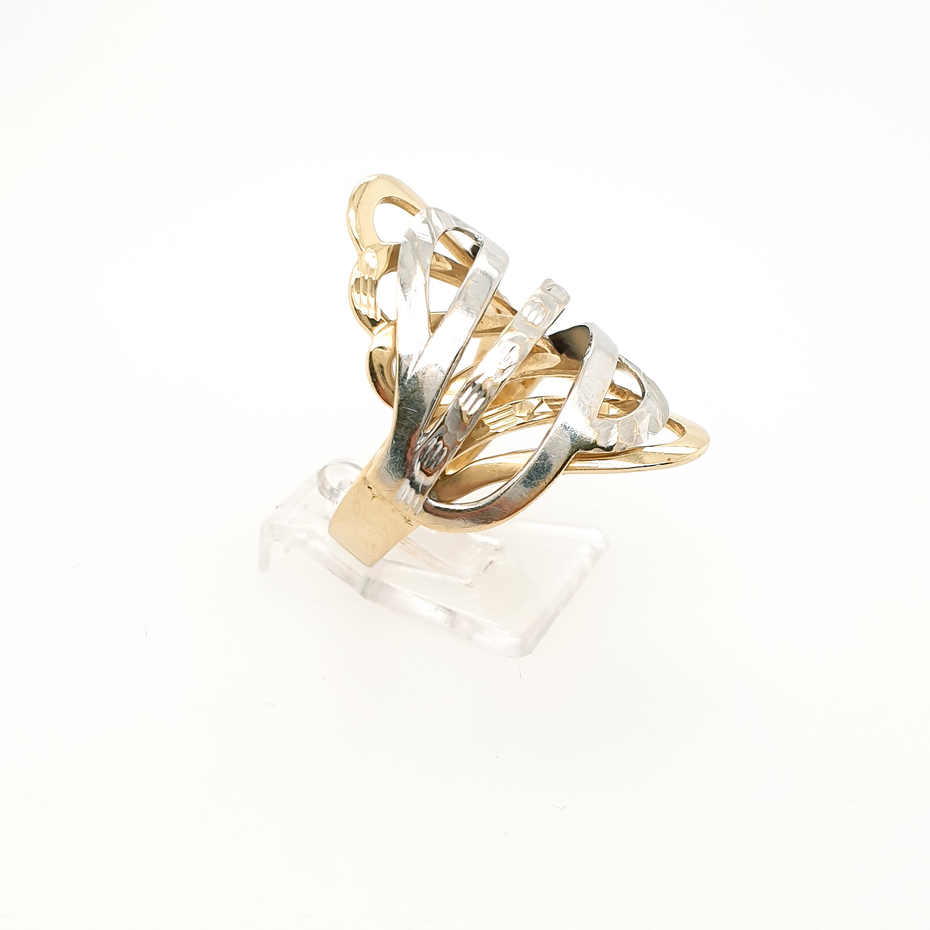 Damenring 585/14kt Gelbgold Weißgold Gr. 56