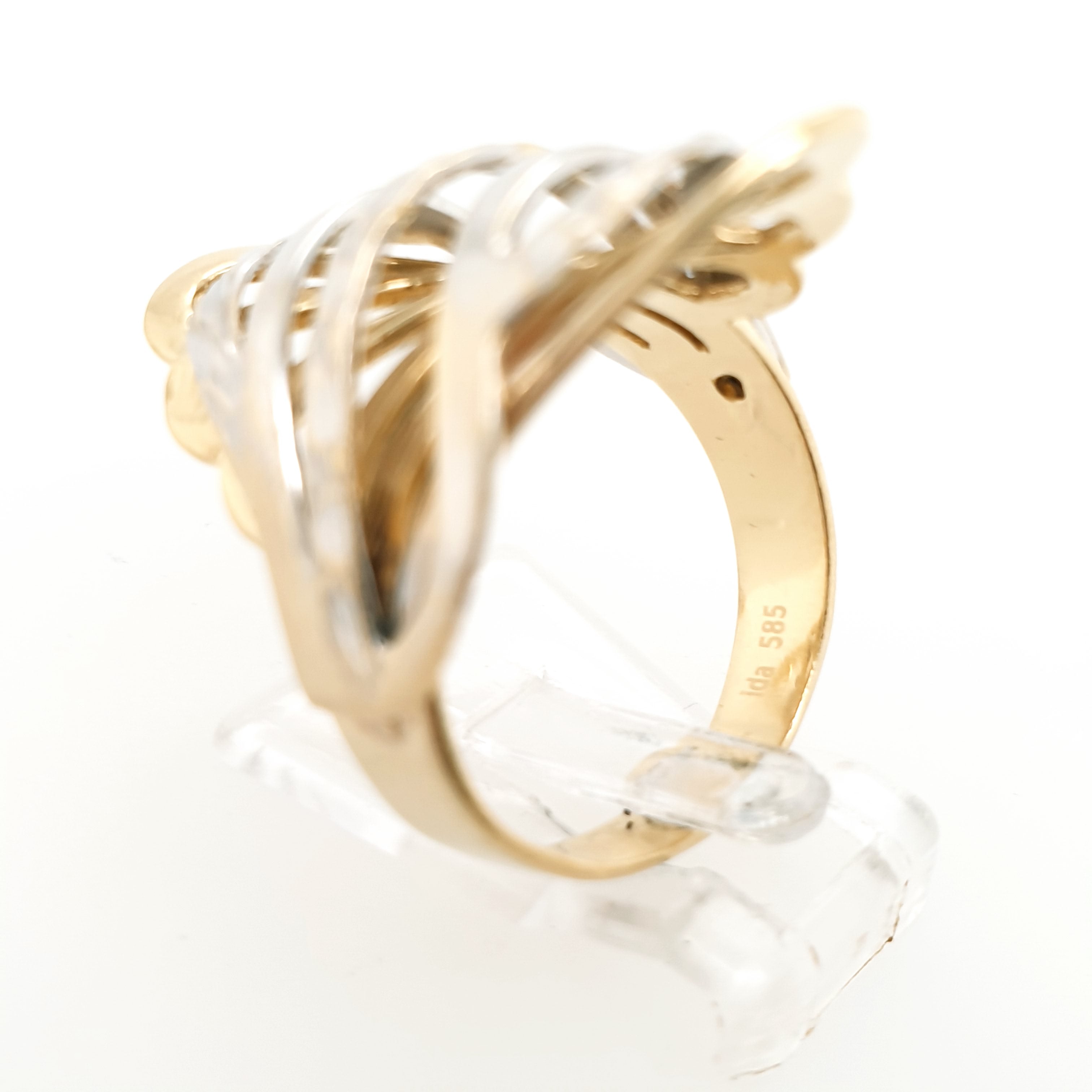 Damenring 585/14kt Gelbgold Weißgold Gr. 56