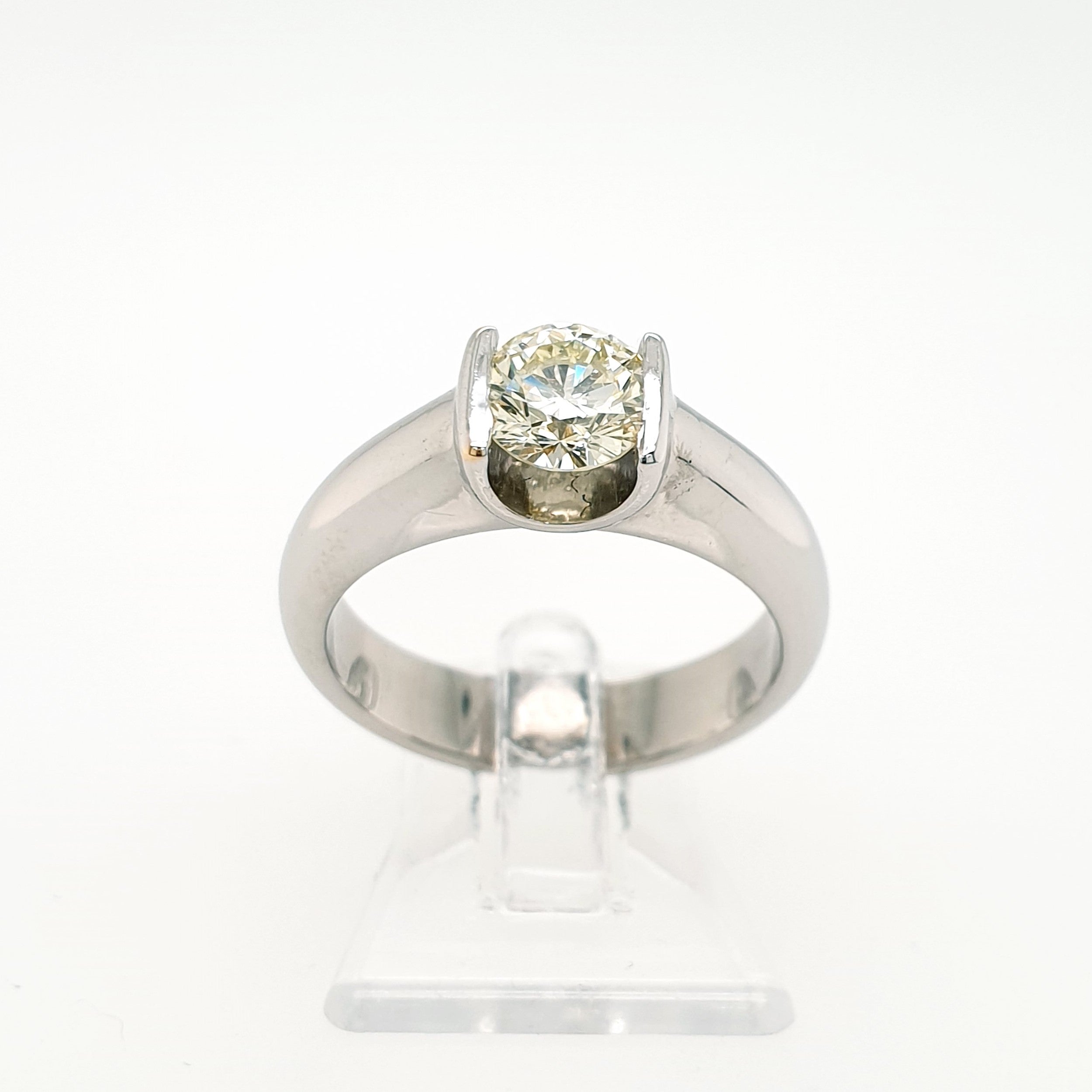 Brillant Solitär Ring 750 Weißgold 18kt Gr.53