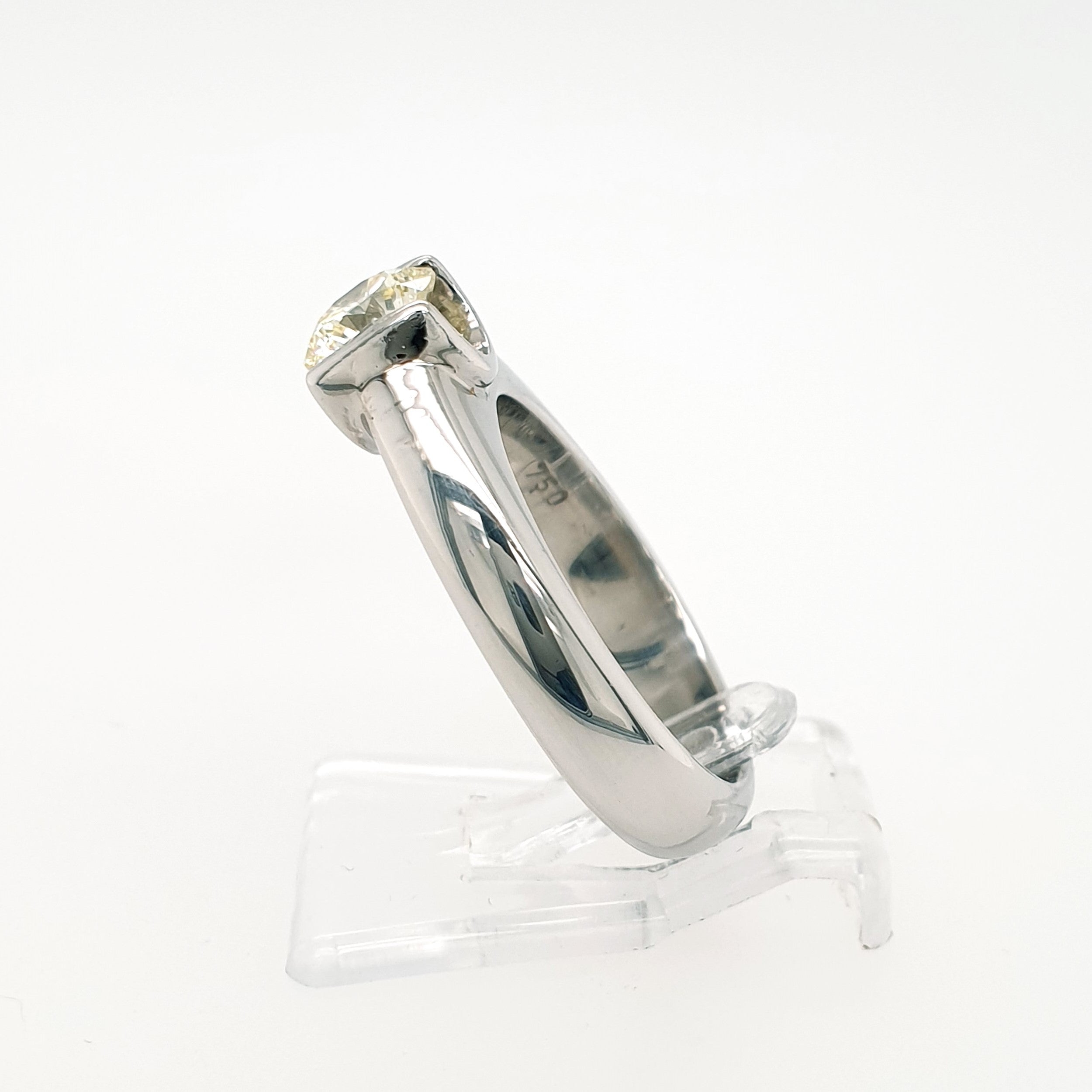 Brillant Solitär Ring 750 Weißgold 18kt Gr.53
