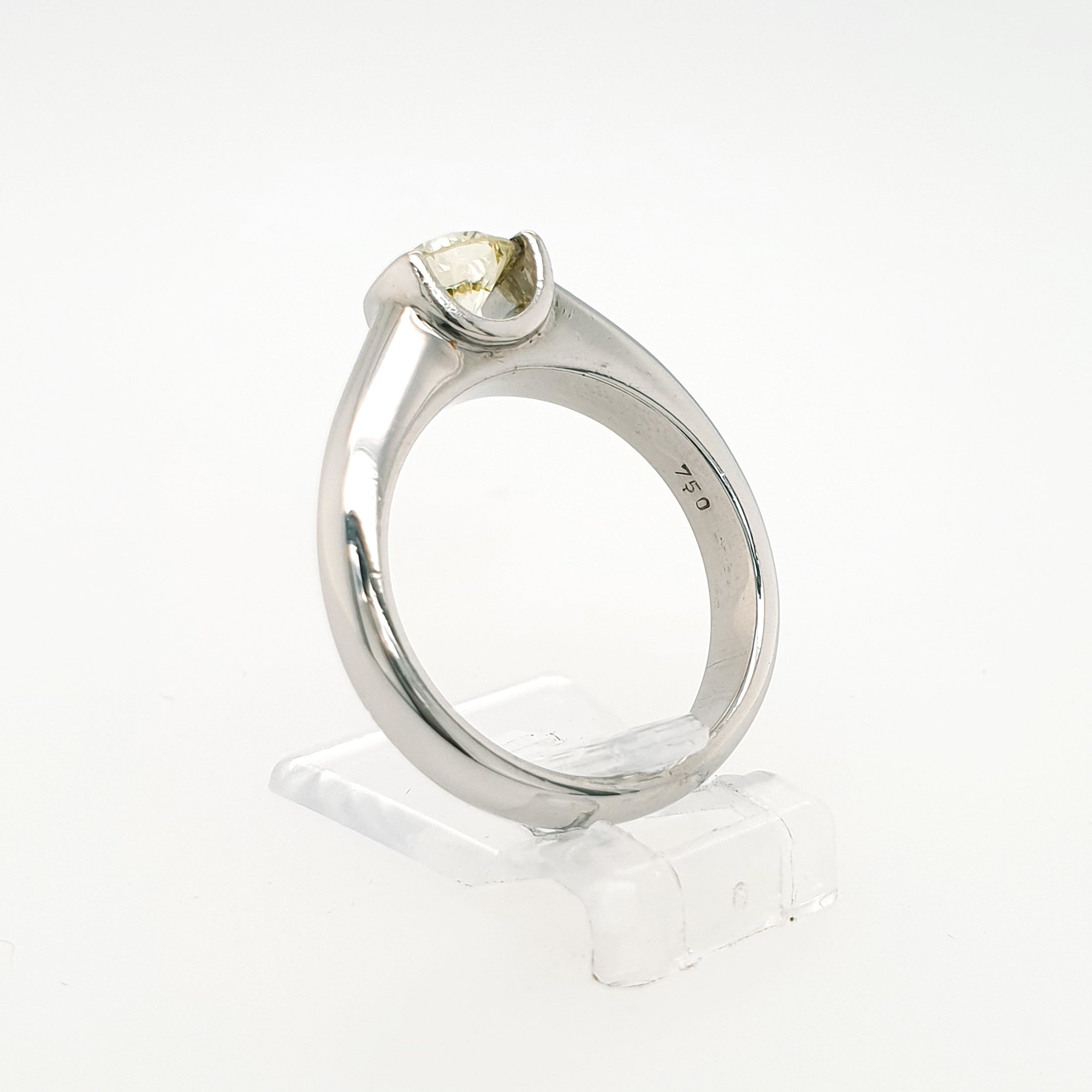 Brillant Solitär Ring 750 Weißgold 18kt Gr.53