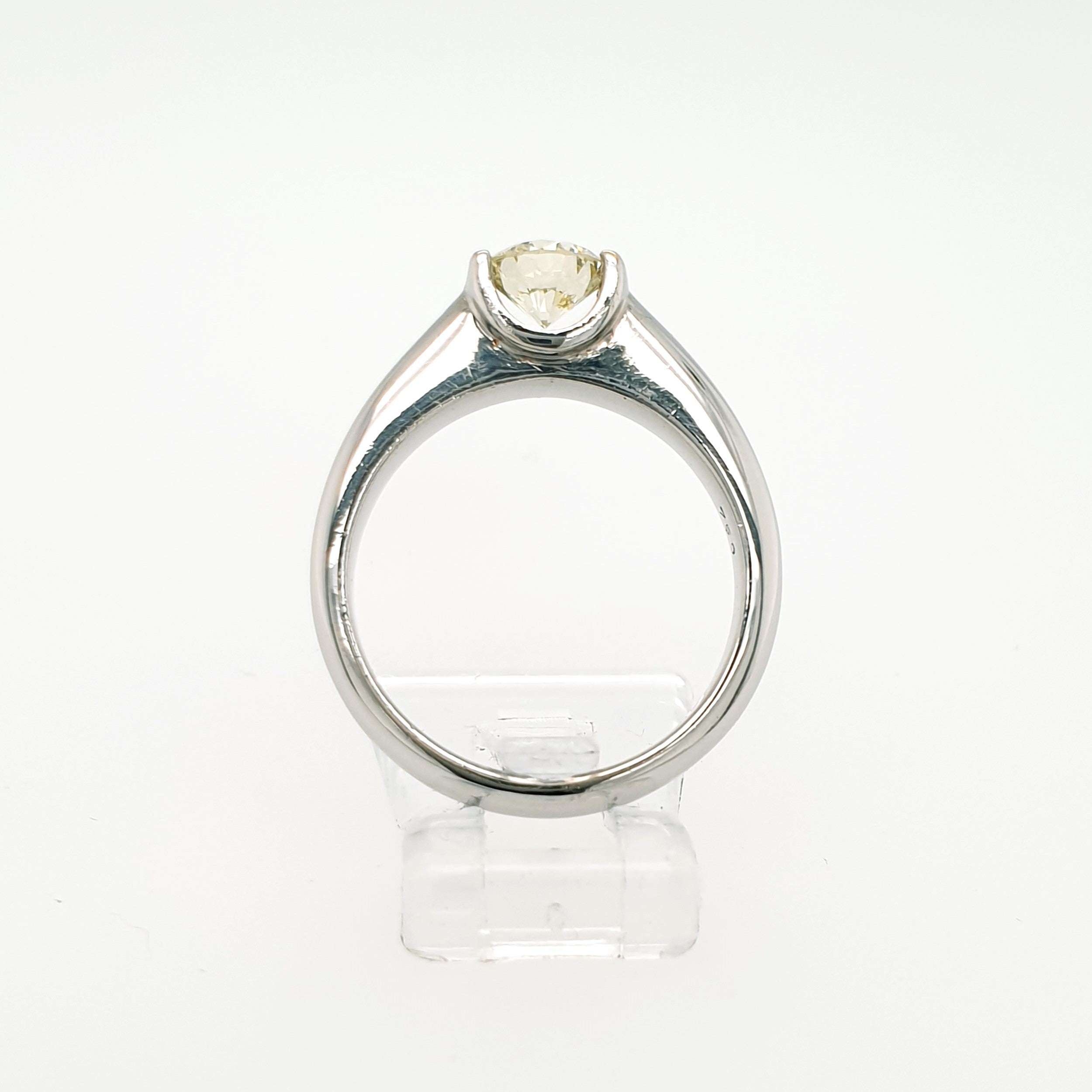 Brillant Solitär Ring 750 Weißgold 18kt Gr.53