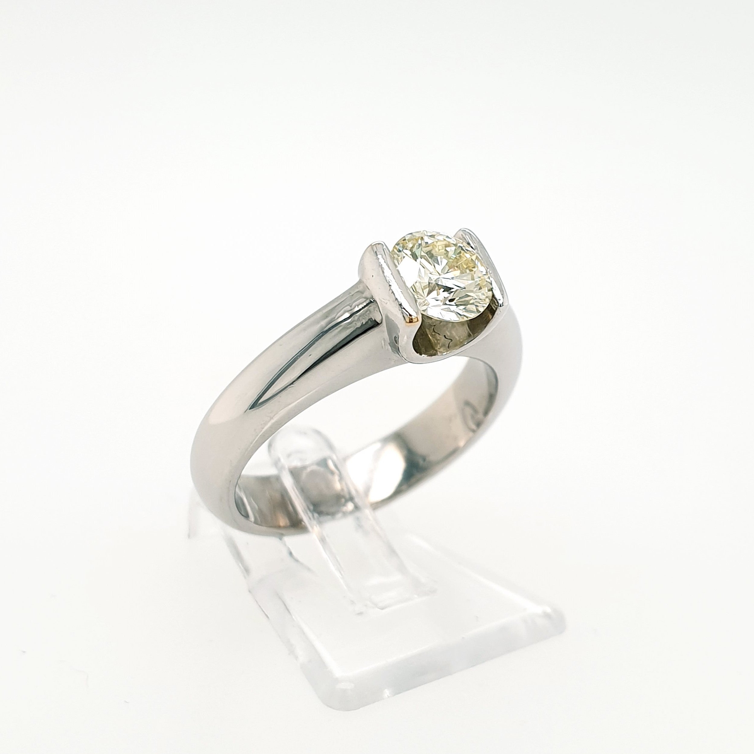 Brillant Solitär Ring 750 Weißgold 18kt Gr.53