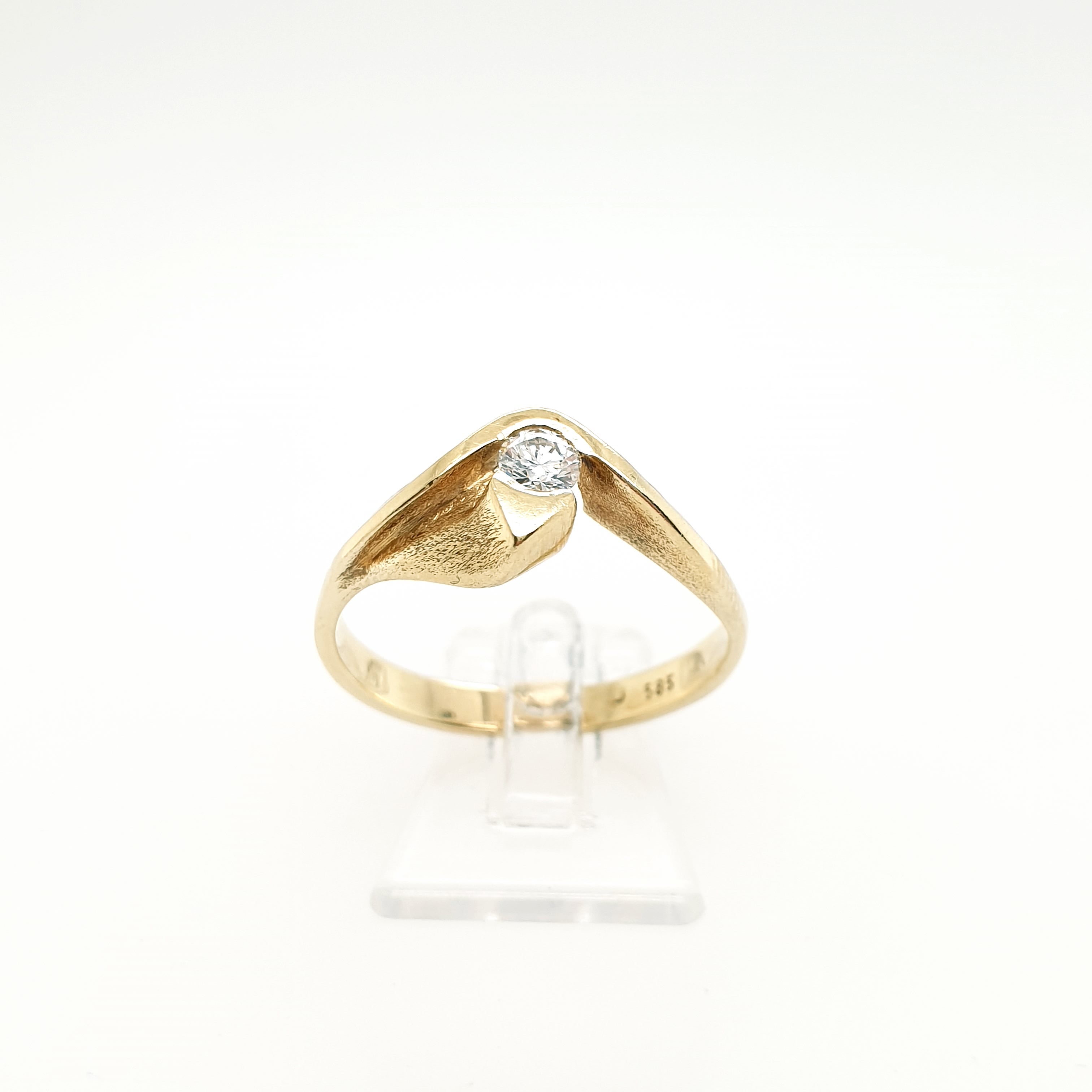 Damenring Brillant 585/14kt Gelbgold Gr. 62