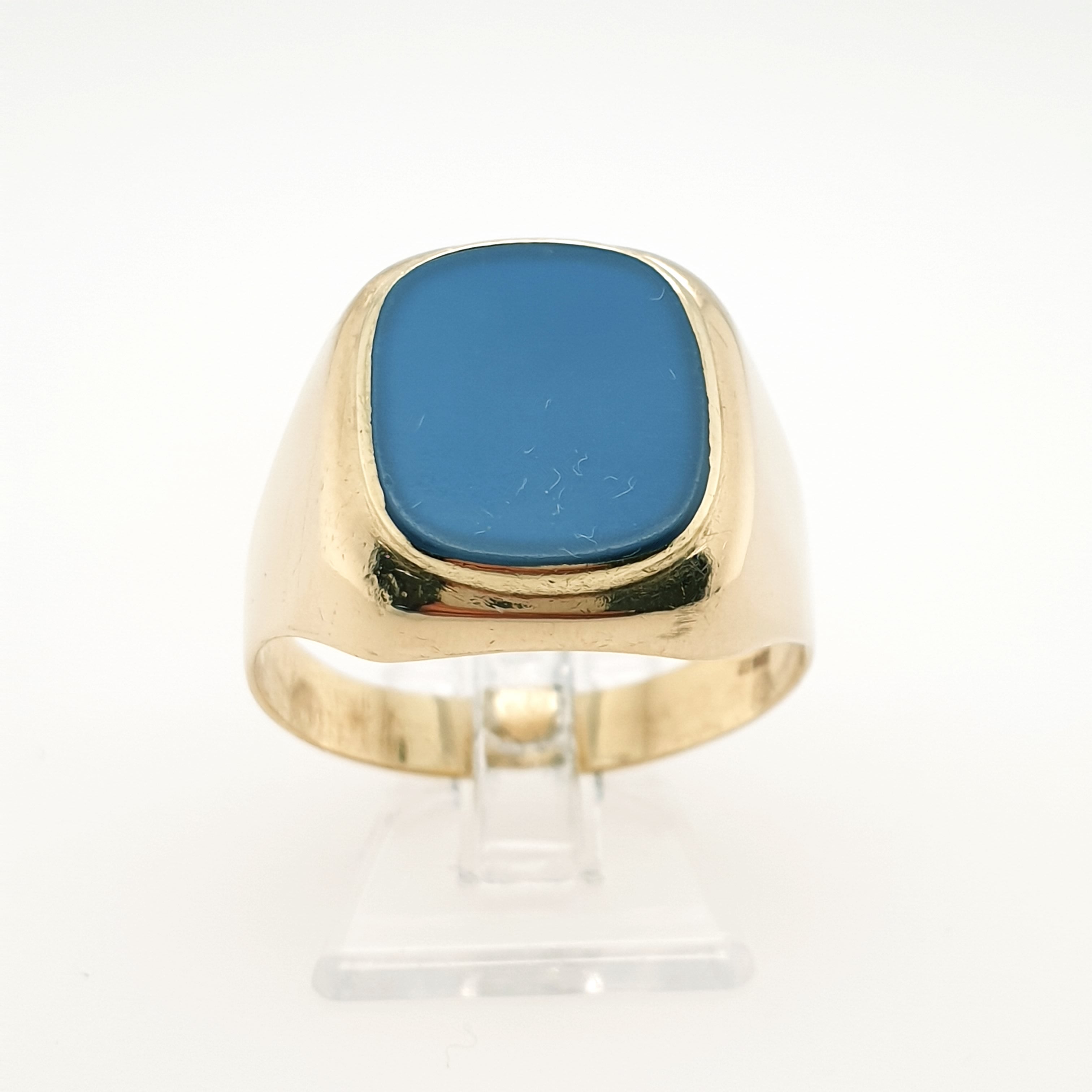 Herrenring Zirkonia 585/14kt Gelbgold Gr.65