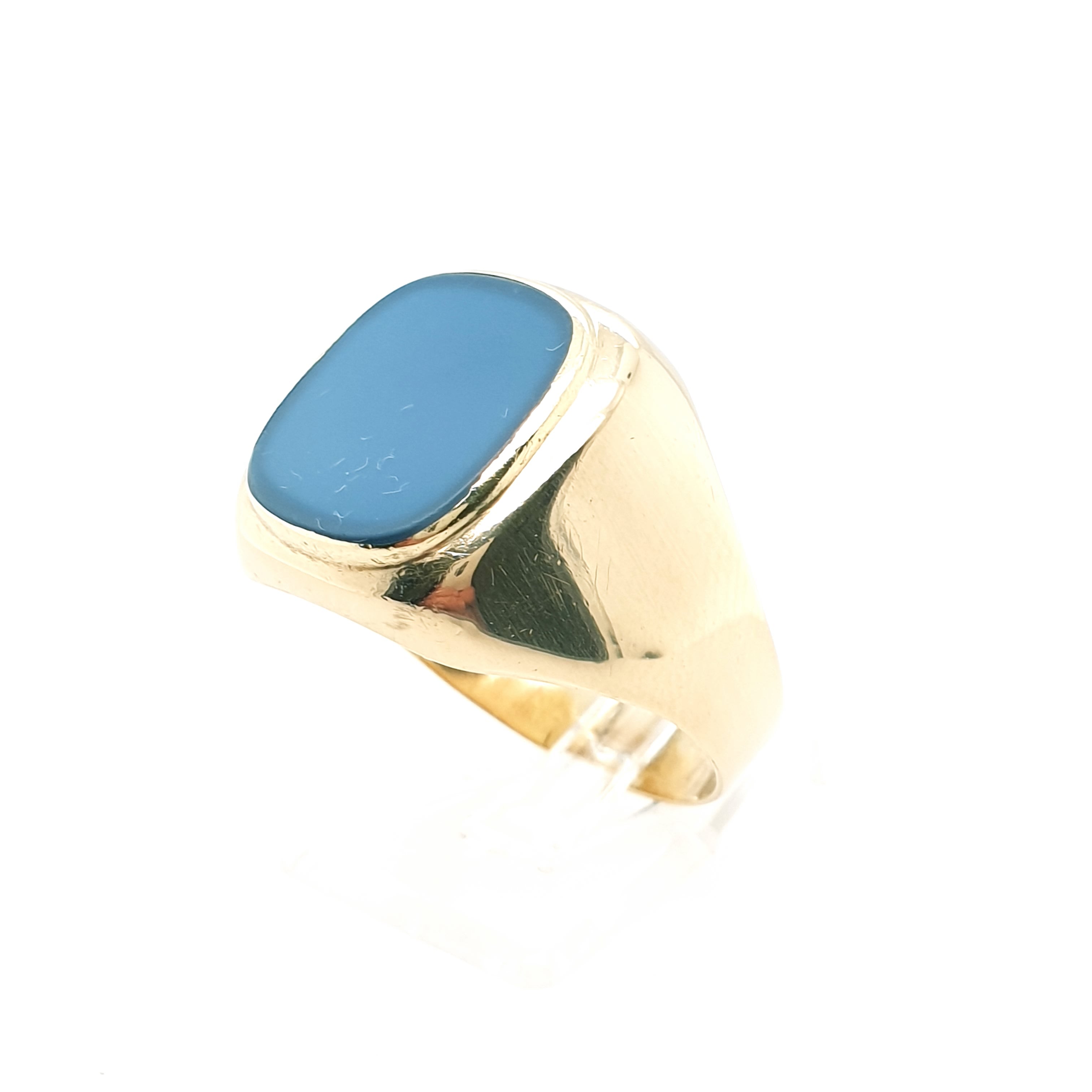 Herrenring Zirkonia 585/14kt Gelbgold Gr.65