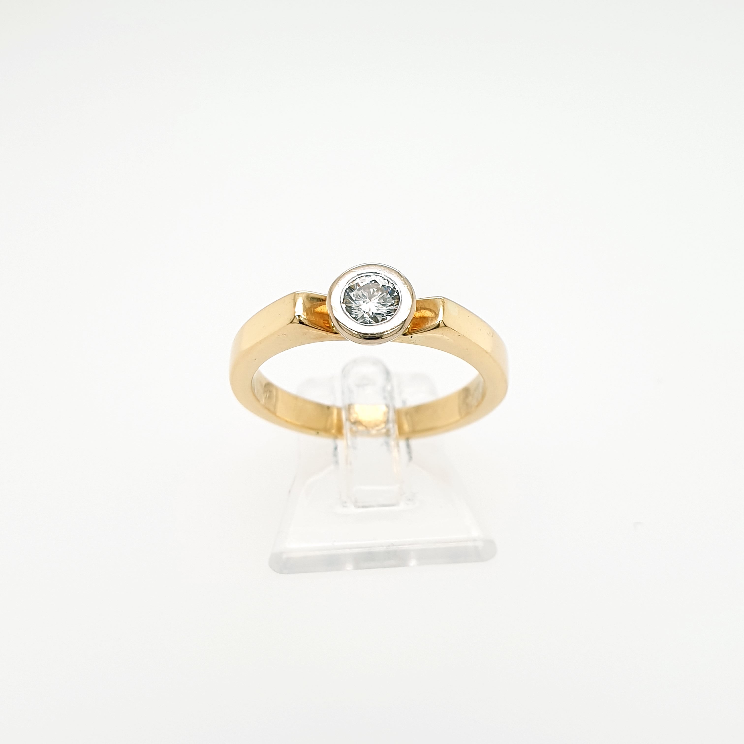 Brillant Solitär Ring 750 Gelbgold 18kt Gr.54