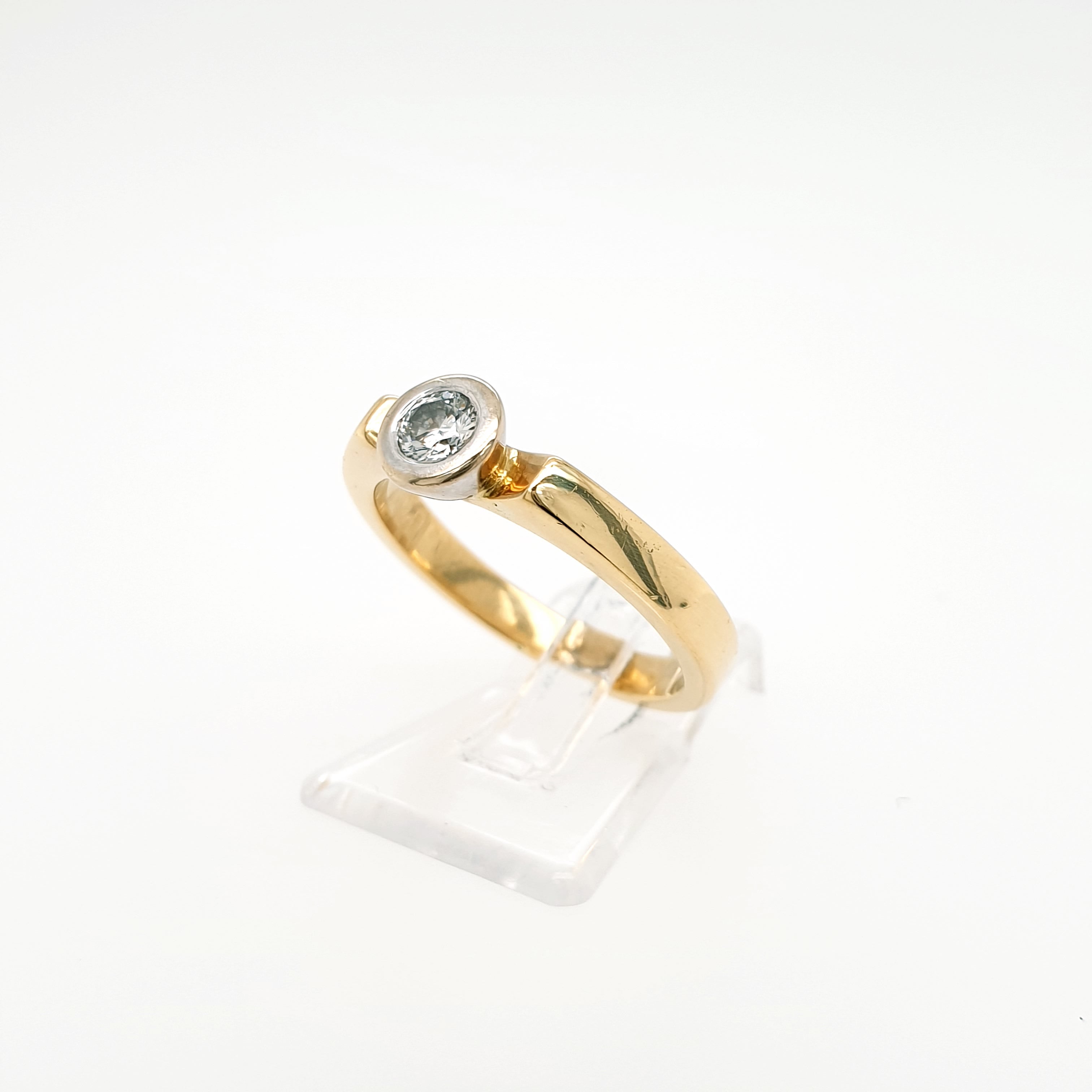 Brillant Solitär Ring 750 Gelbgold 18kt Gr.54