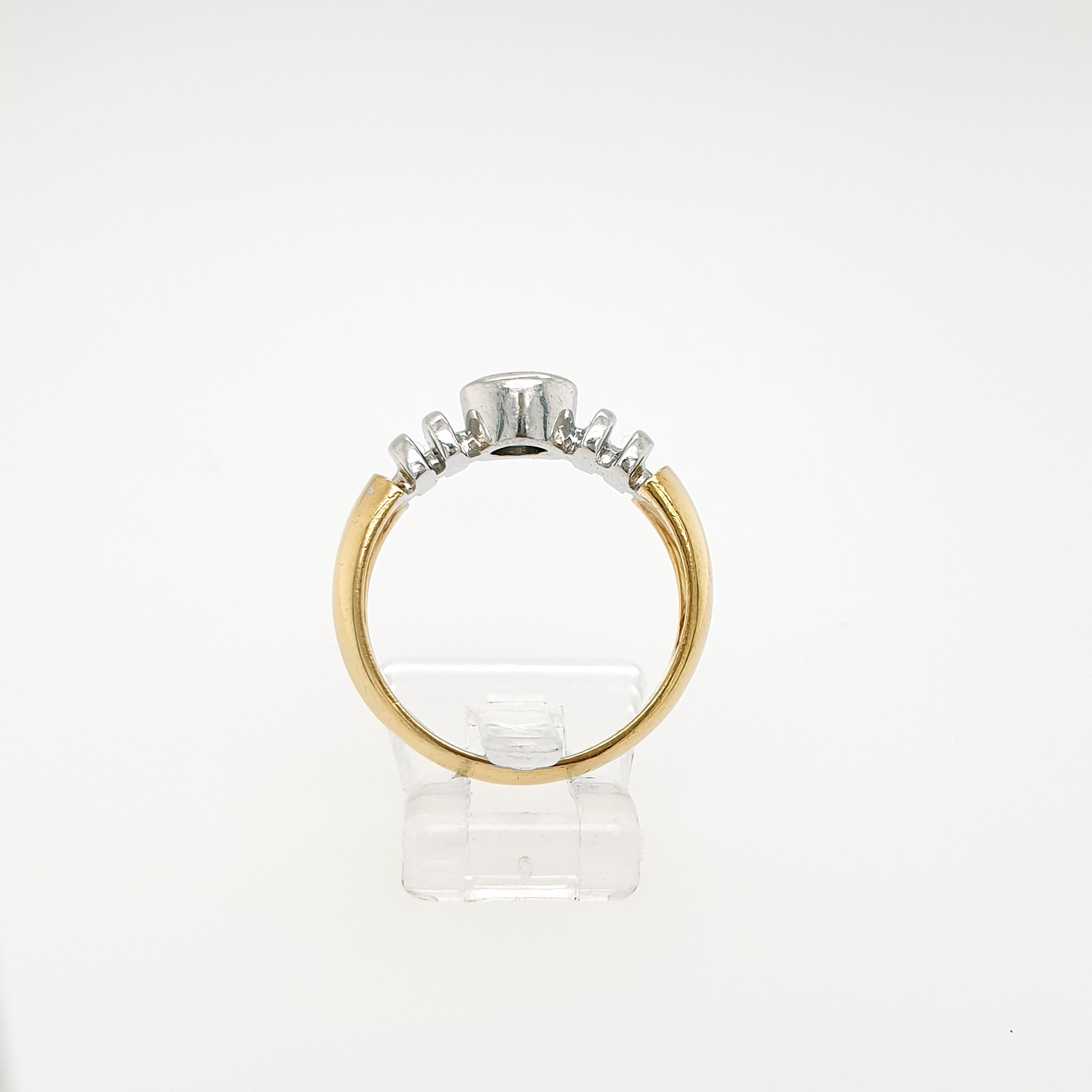Brillant Solitär Ring 750 Gelbgold Weißgold 18kt Gr.54