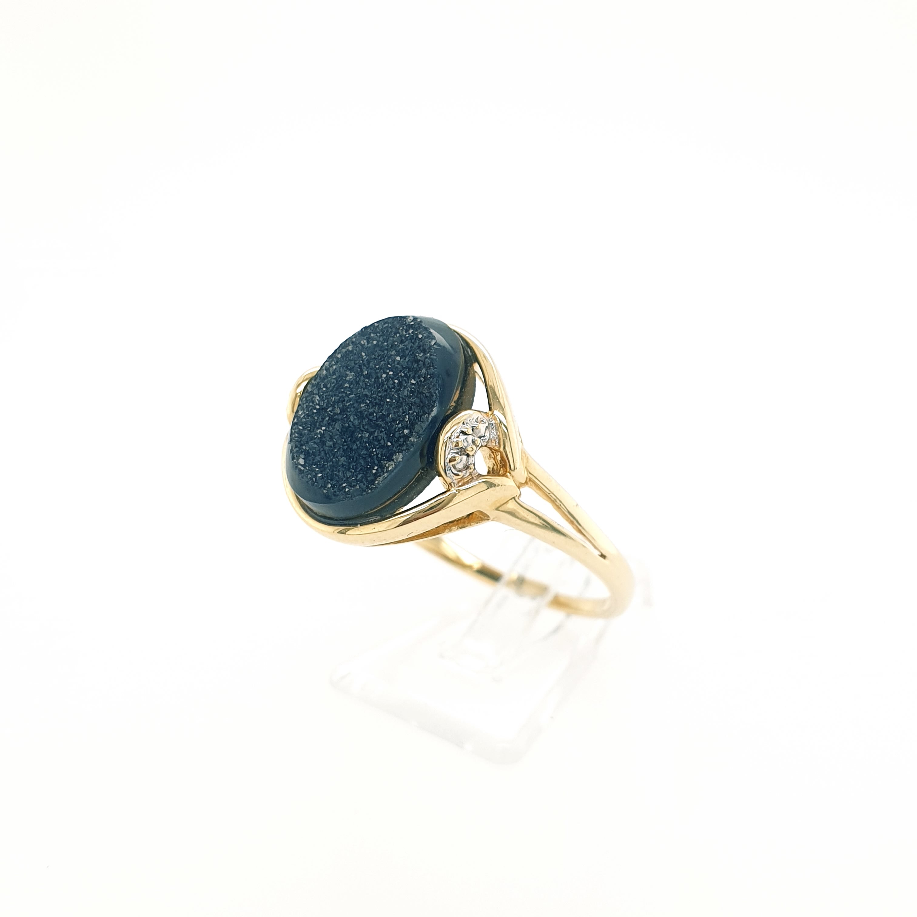 Ring mit schwarzem Stein 585 Gelbgold 14kt Gr. 68