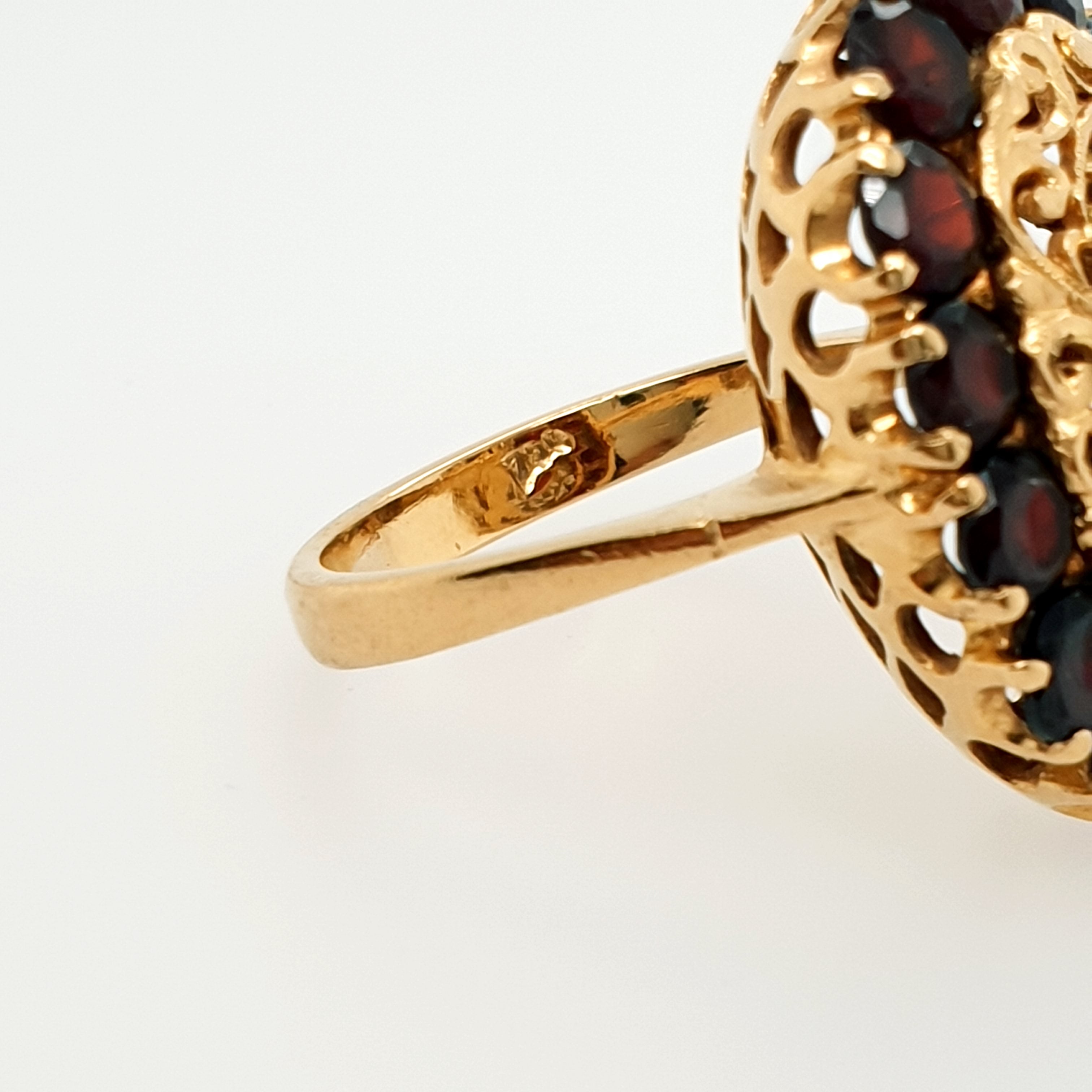 Damenring Granat Gelbgold 750 18 Karat Gr.56