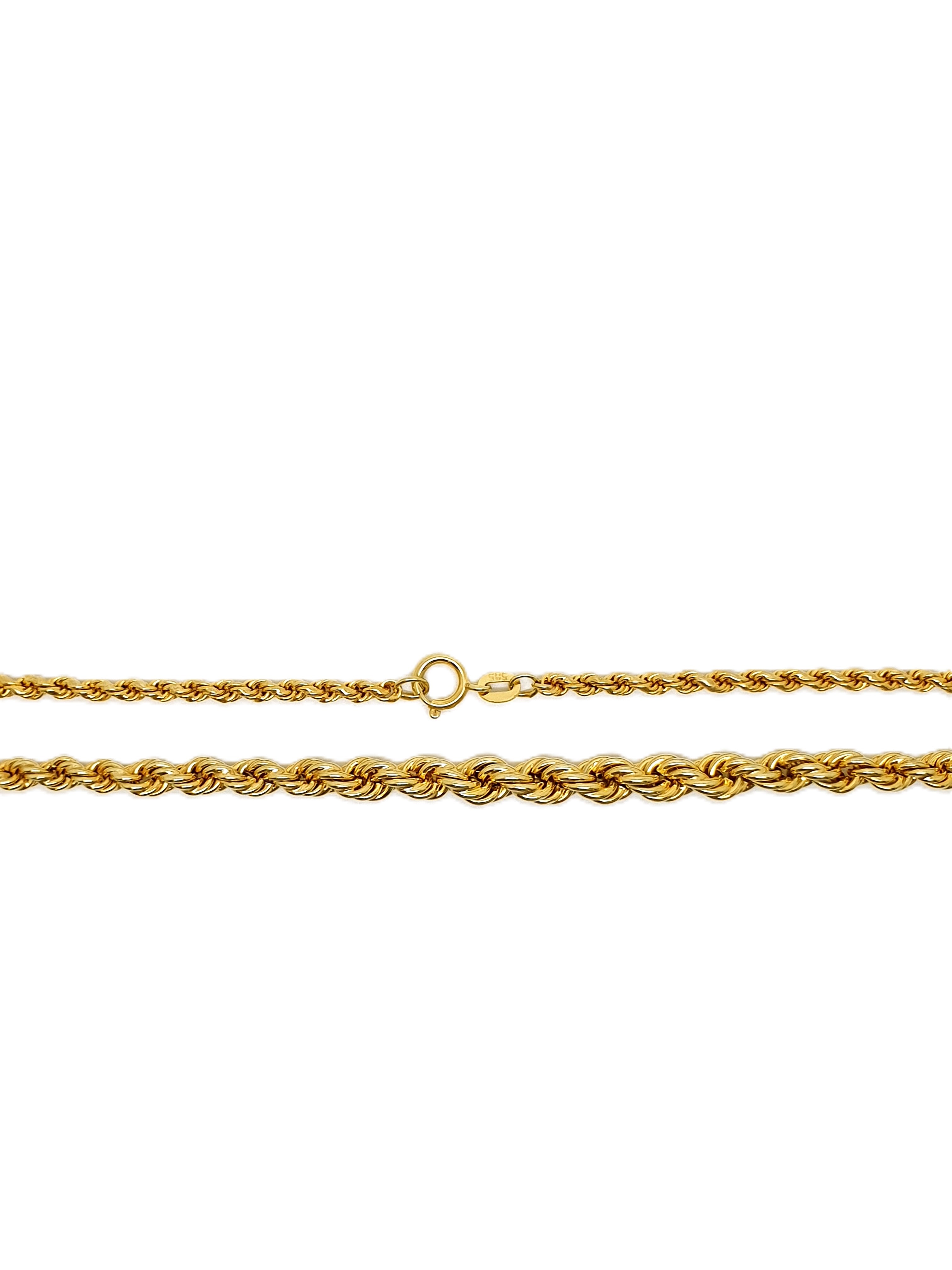 Gold Kordelkette 585 14kt 60cm