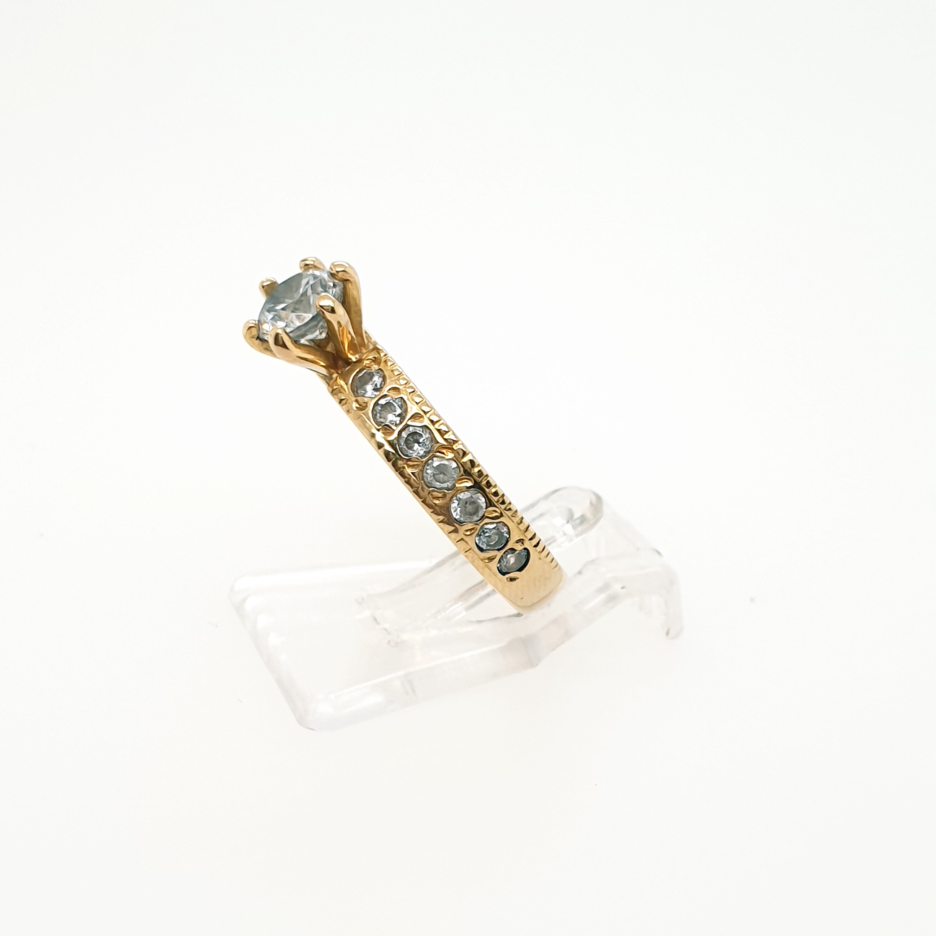 Damenring mit Zirkonia Gelbgold 750 18 Karat Gr.51