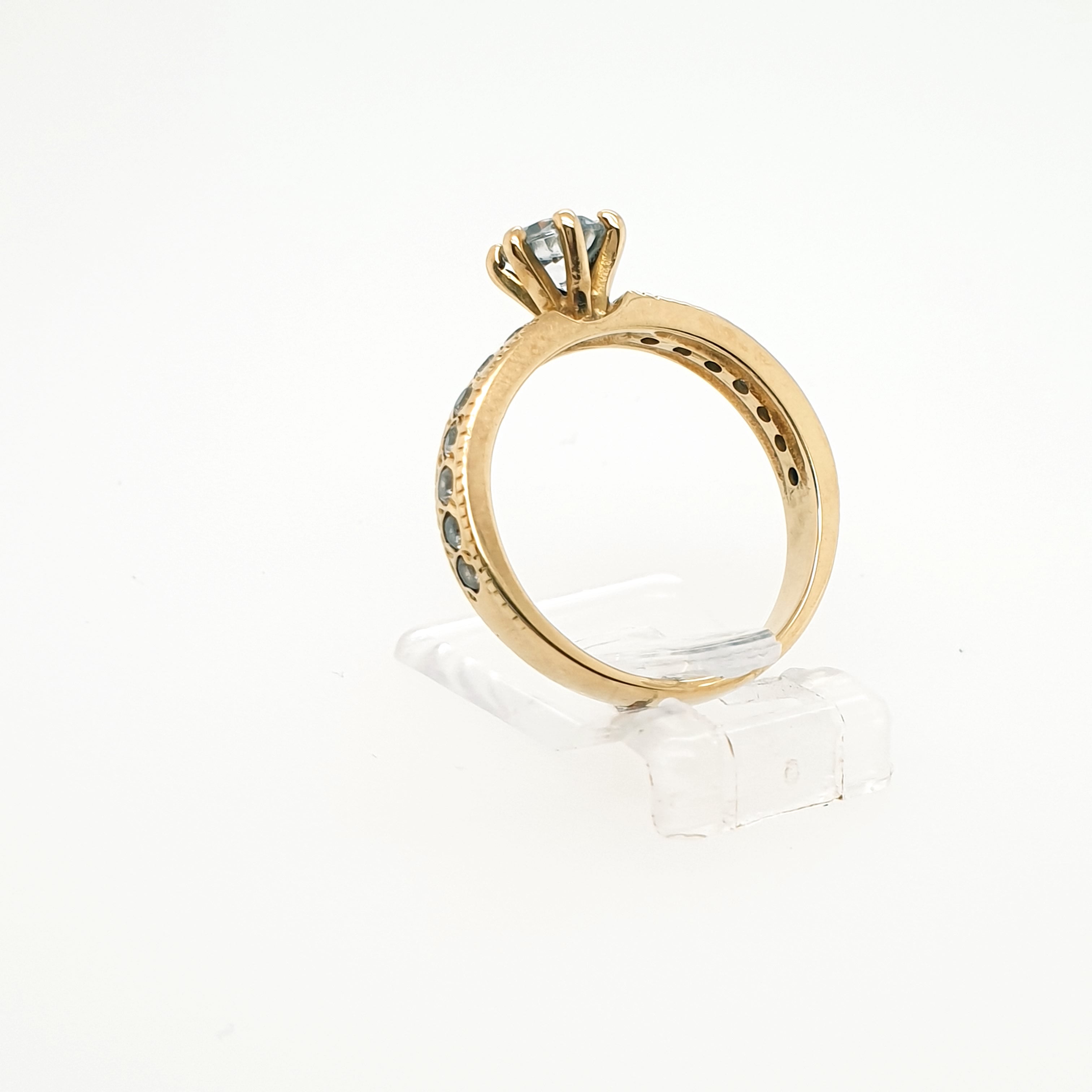 Damenring mit Zirkonia Gelbgold 750 18 Karat Gr.51