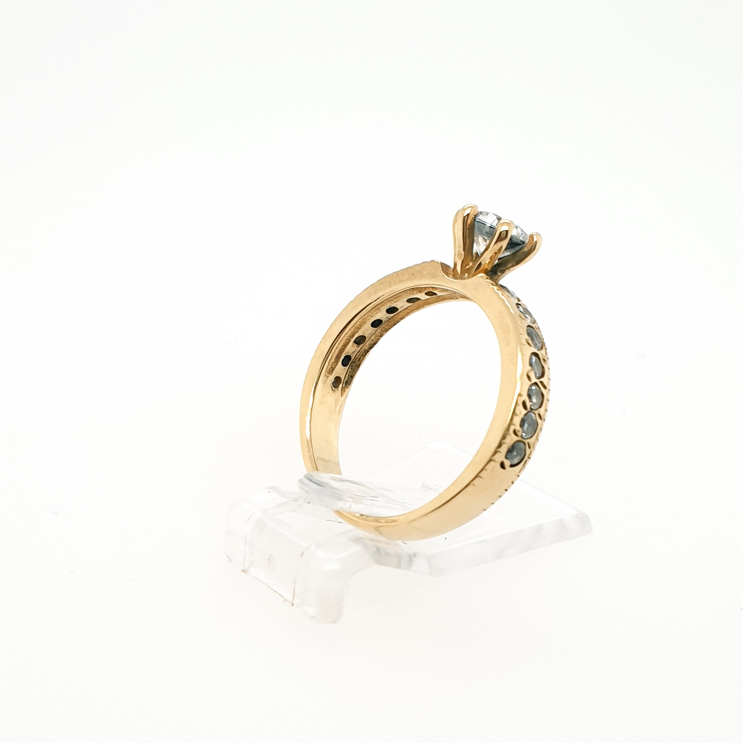 Damenring mit Zirkonia Gelbgold 750 18 Karat Gr.51