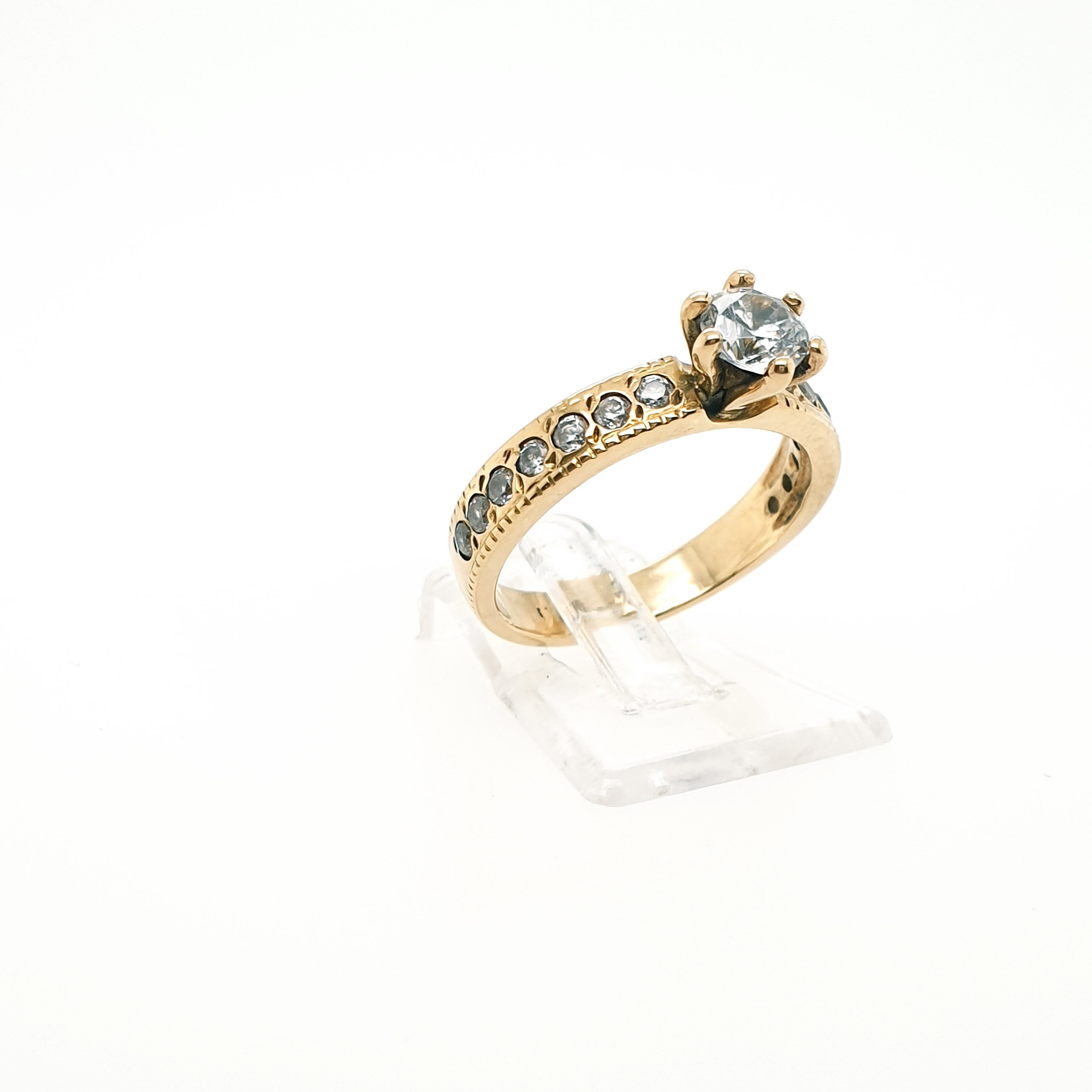 Damenring mit Zirkonia Gelbgold 750 18 Karat Gr.51