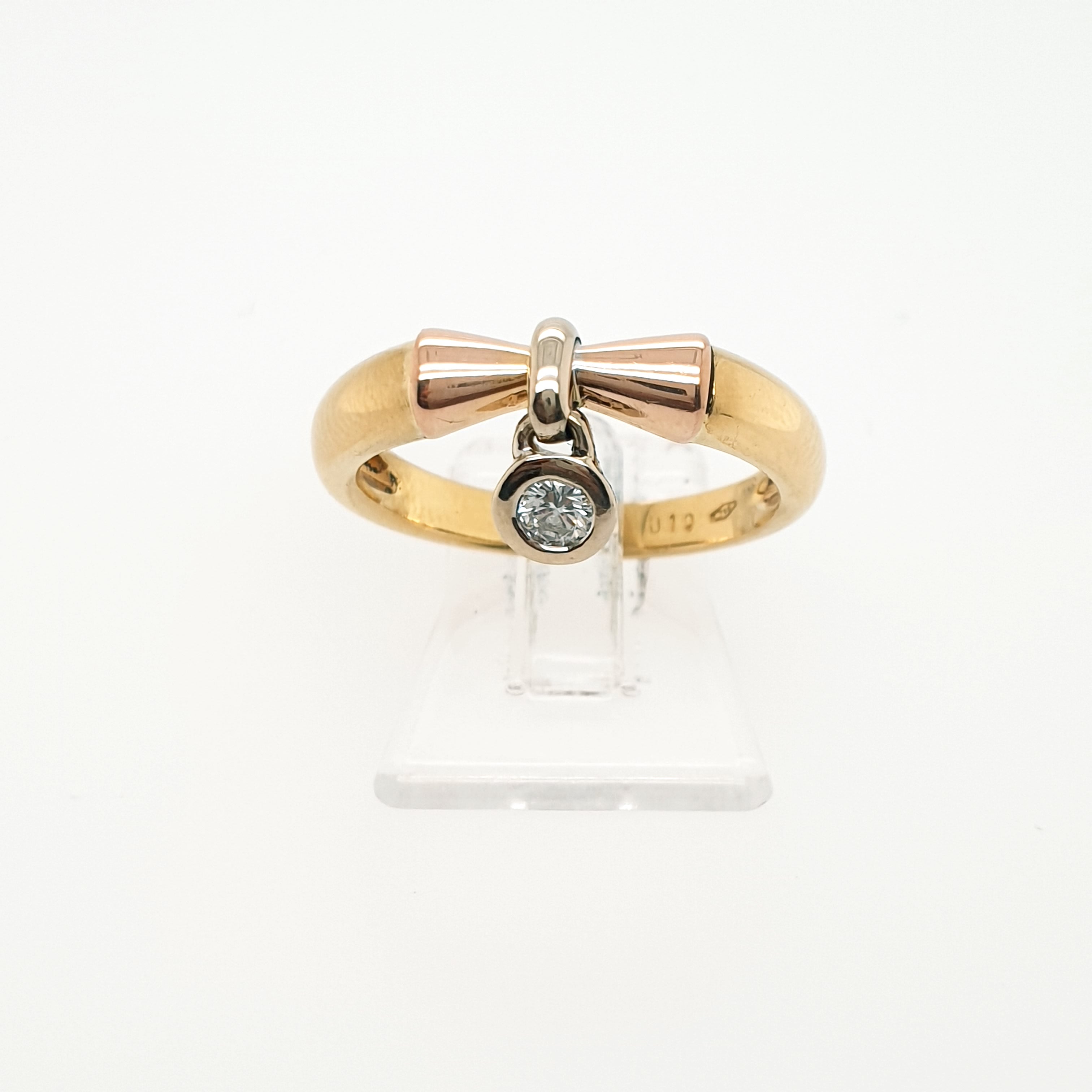 Ring mit Brillantanhänger Gelbgold 750 18 Karat Gr.55