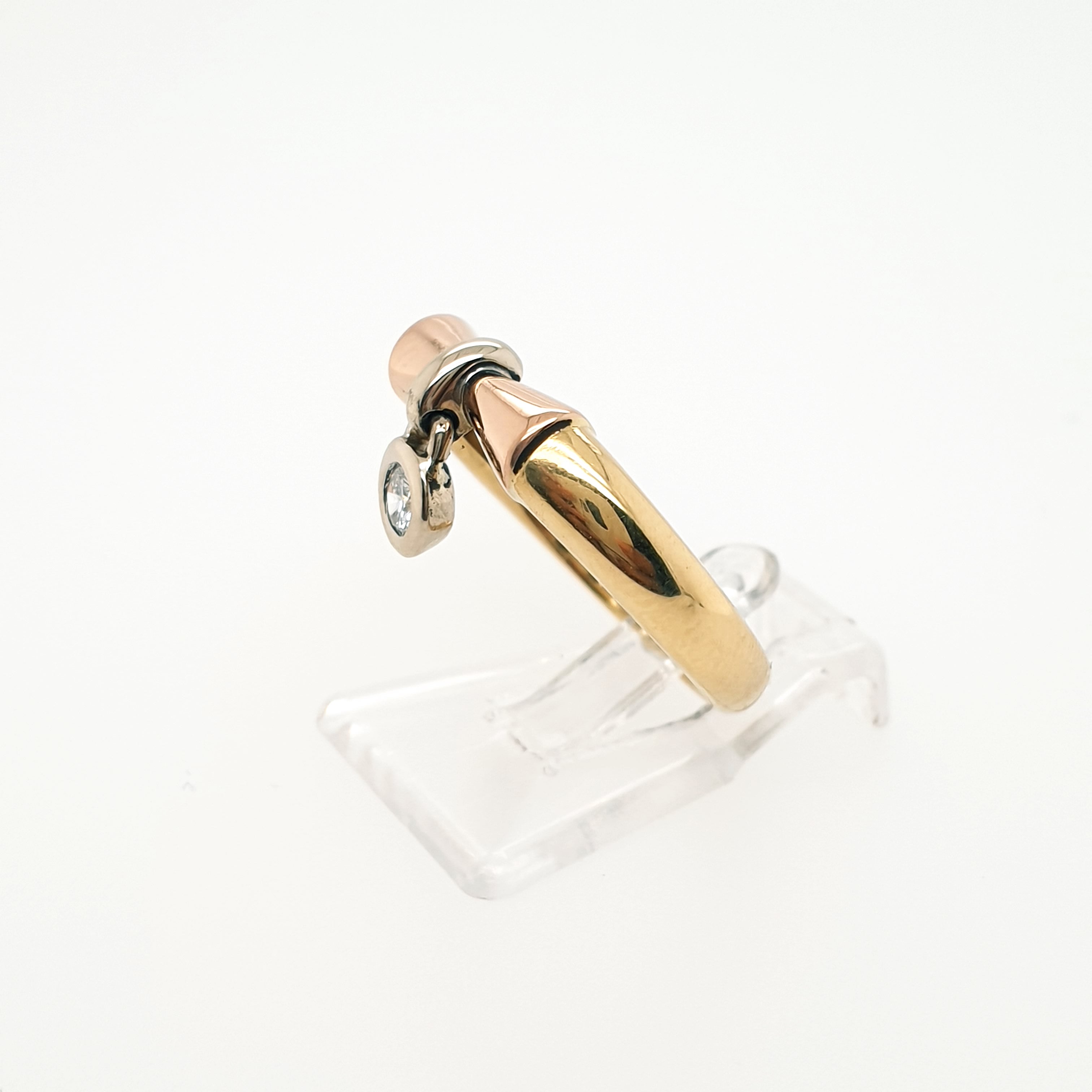 Ring mit Brillantanhänger Gelbgold 750 18 Karat Gr.55
