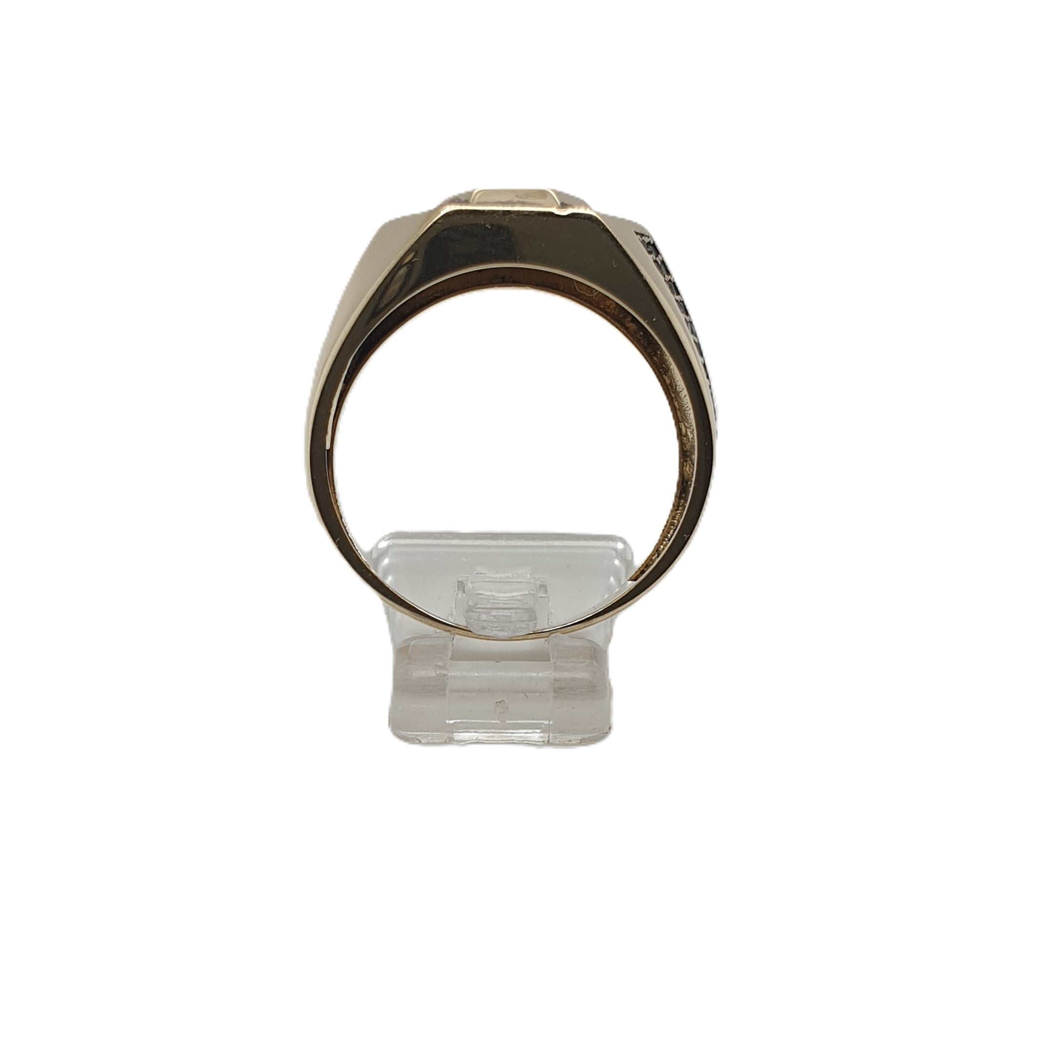 Goldring Gelbgold 14k/585 mit schwarzen Farbsteinen