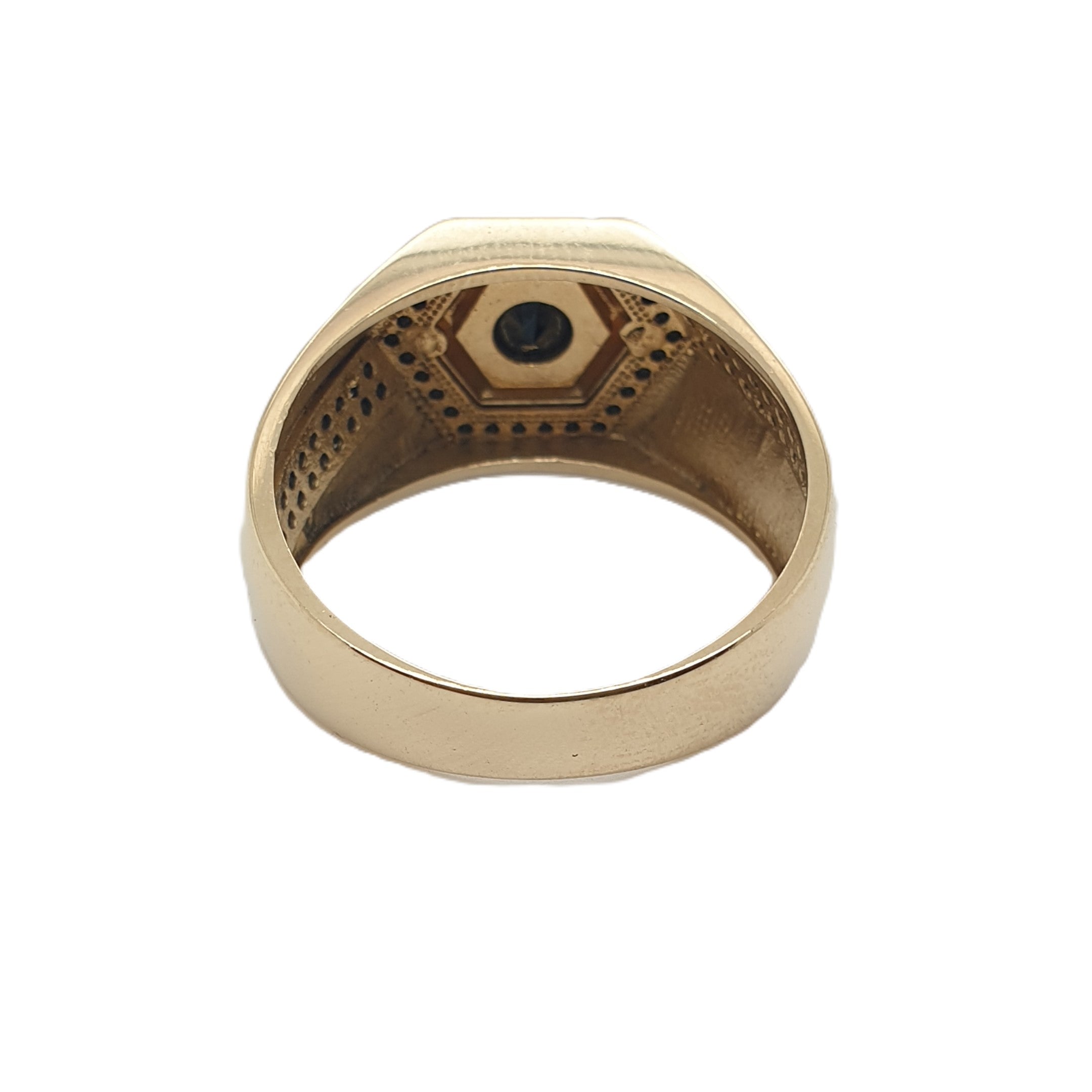 Goldring Gelbgold 14k/585 mit schwarzen Farbsteinen
