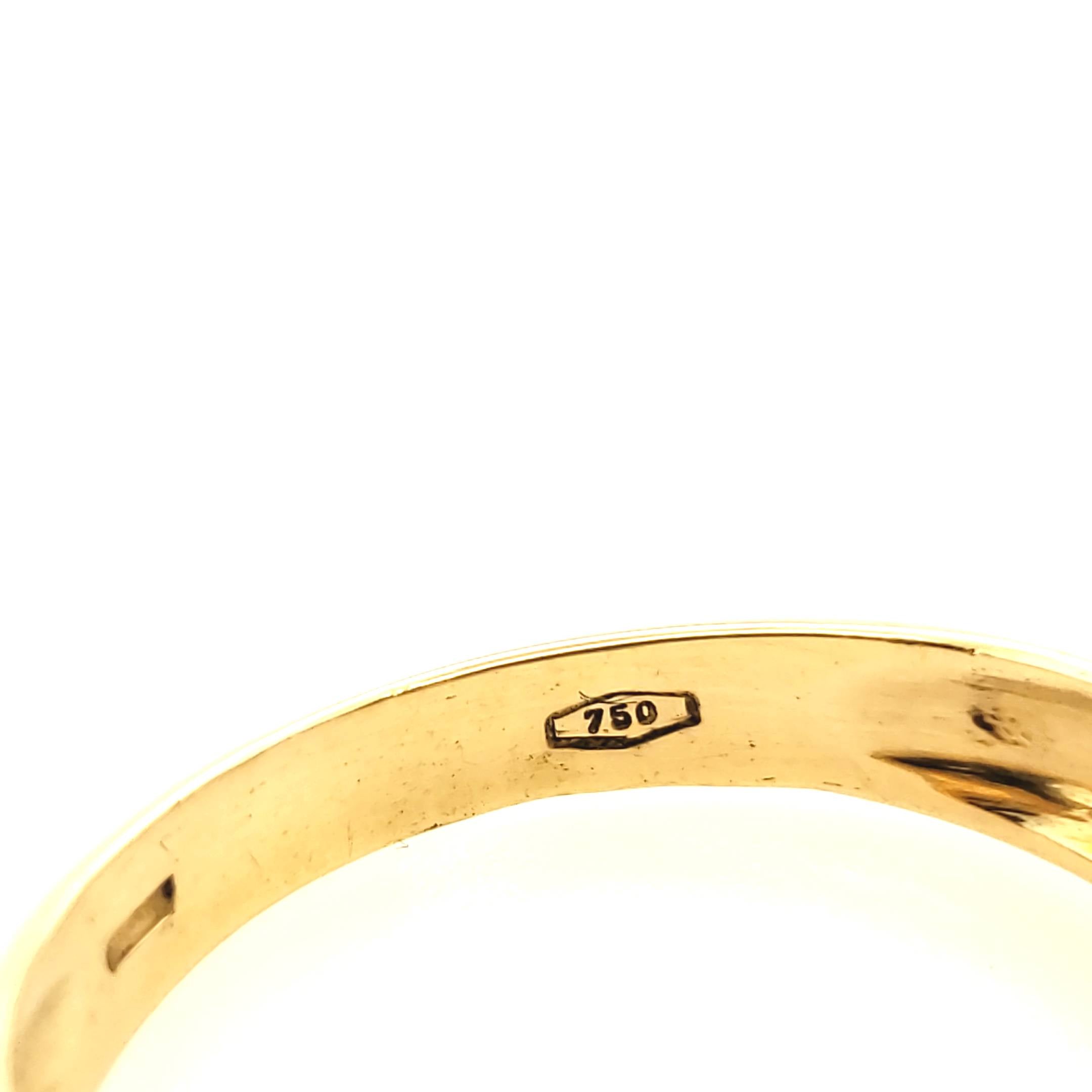 Damenring Gelbgold 750 mit farblosen Steinen Gr.57