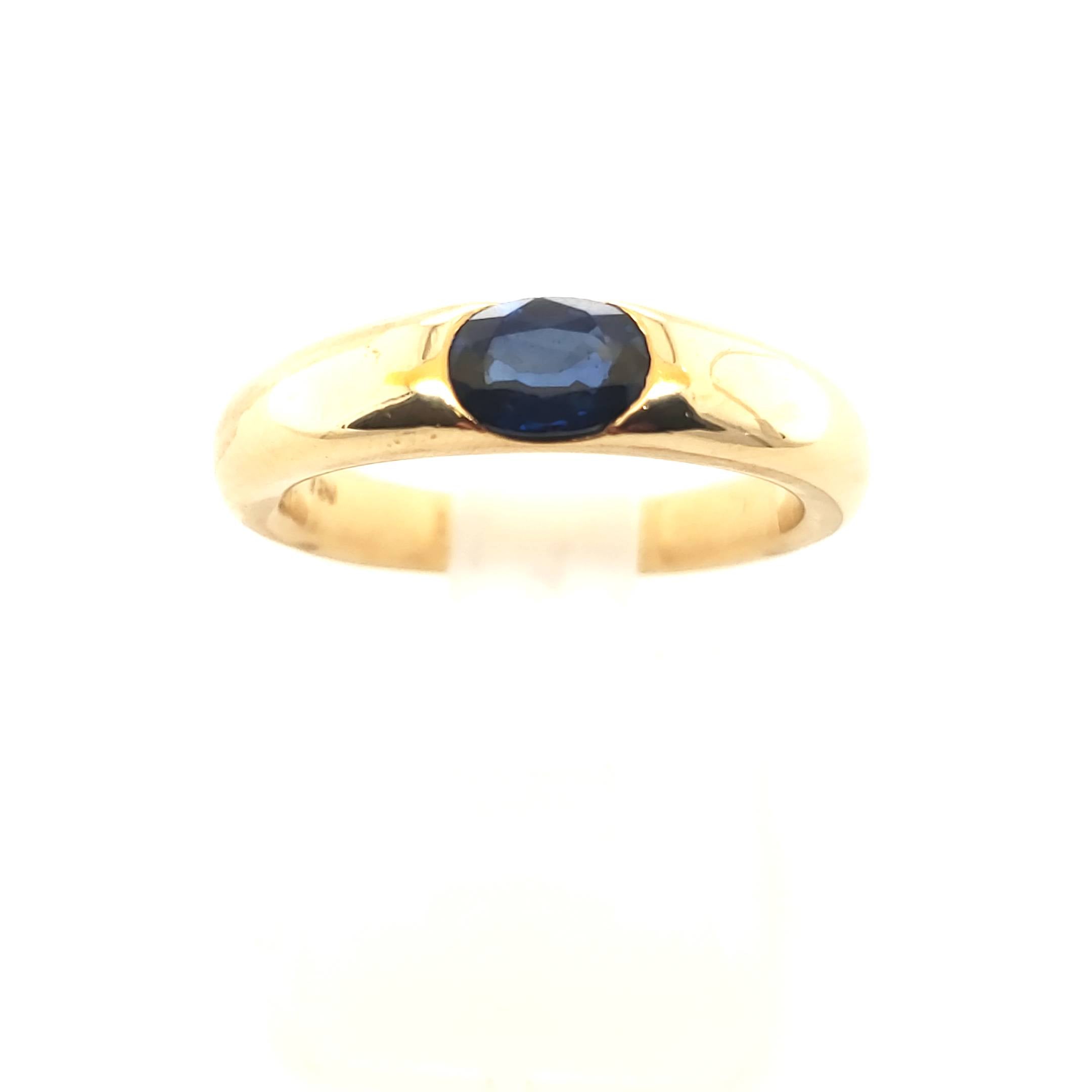 Ring Gelbgold 750 18kt besetzt mit einem Saphir ca,0,45ct Größe 51