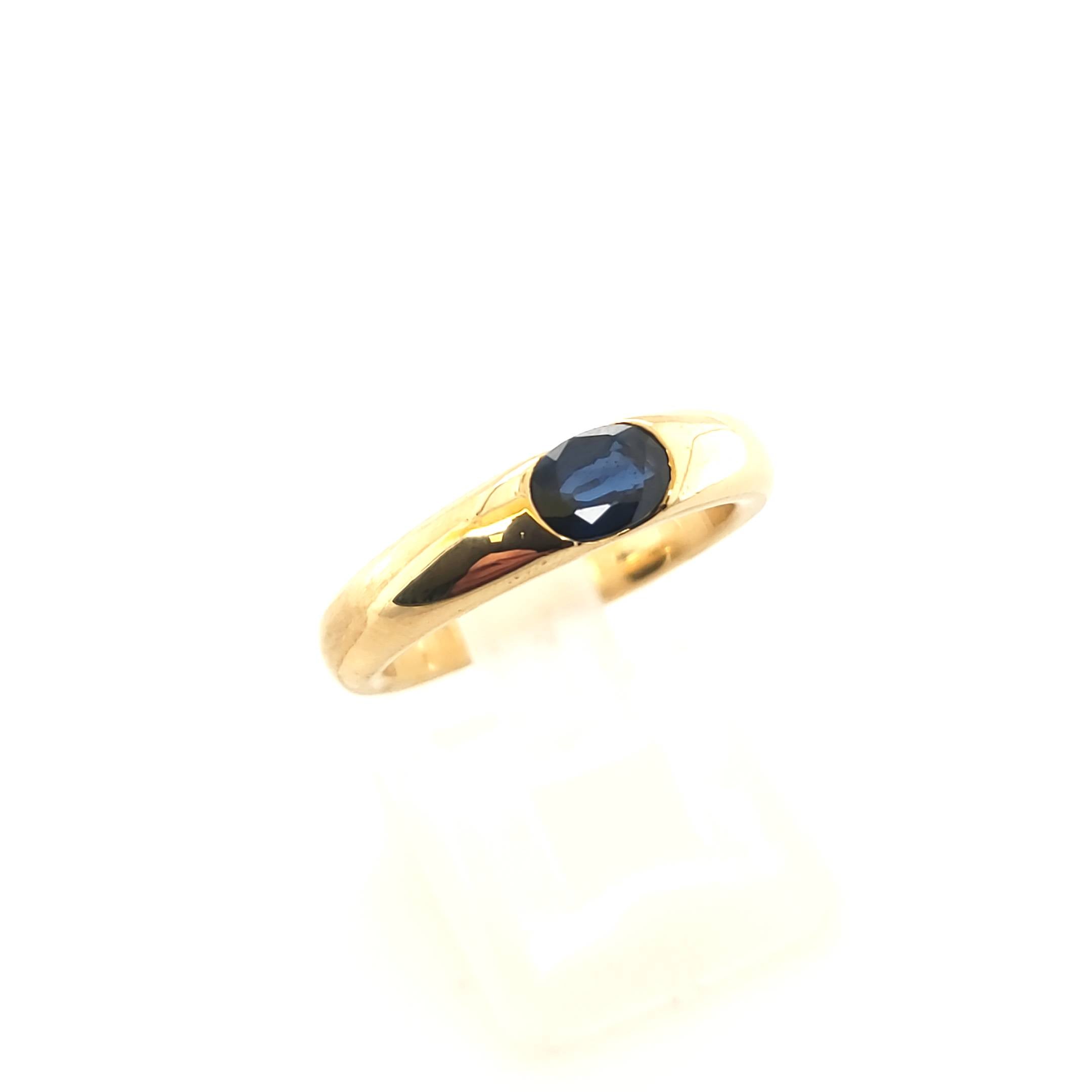 Ring Gelbgold 750 18kt besetzt mit einem Saphir ca,0,45ct Größe 51