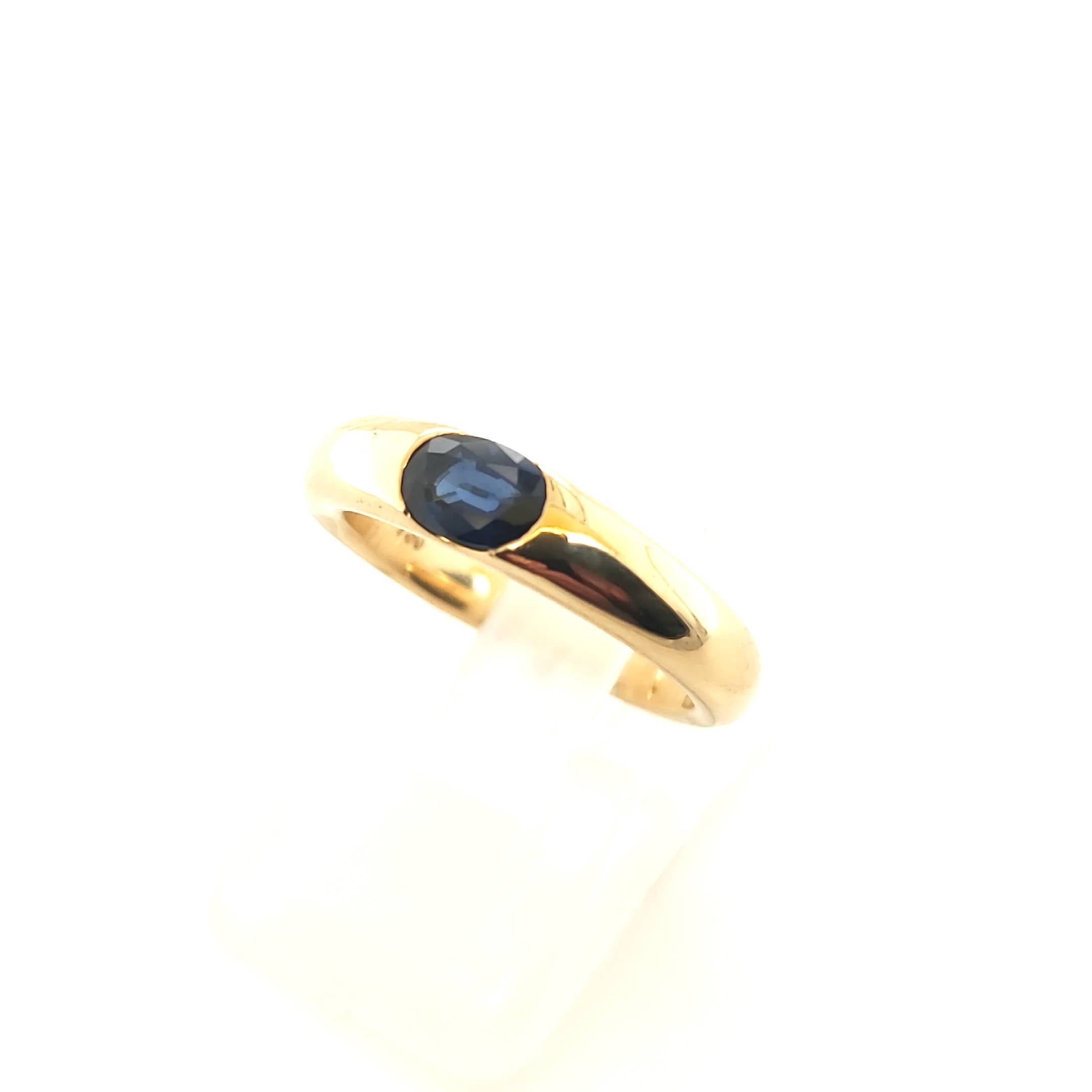 Ring Gelbgold 750 18kt besetzt mit einem Saphir ca,0,45ct Größe 51