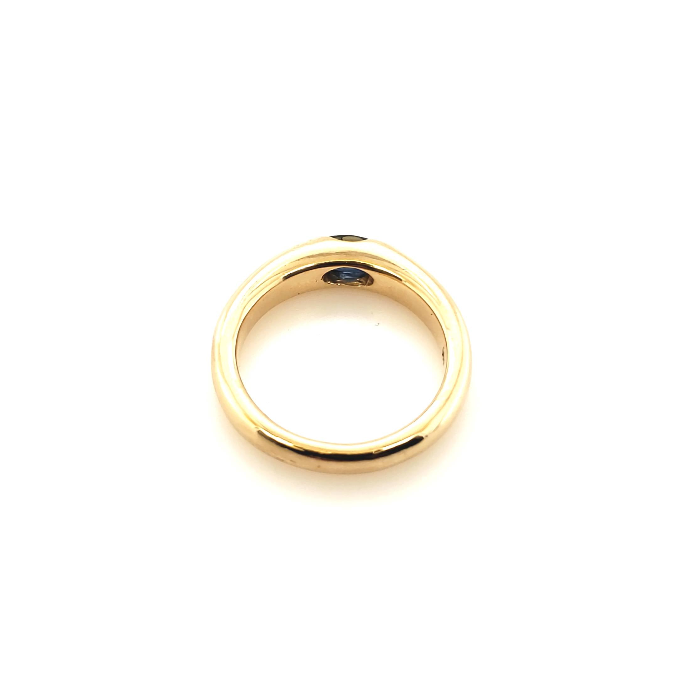 Ring Gelbgold 750 18kt besetzt mit einem Saphir ca,0,45ct Größe 51