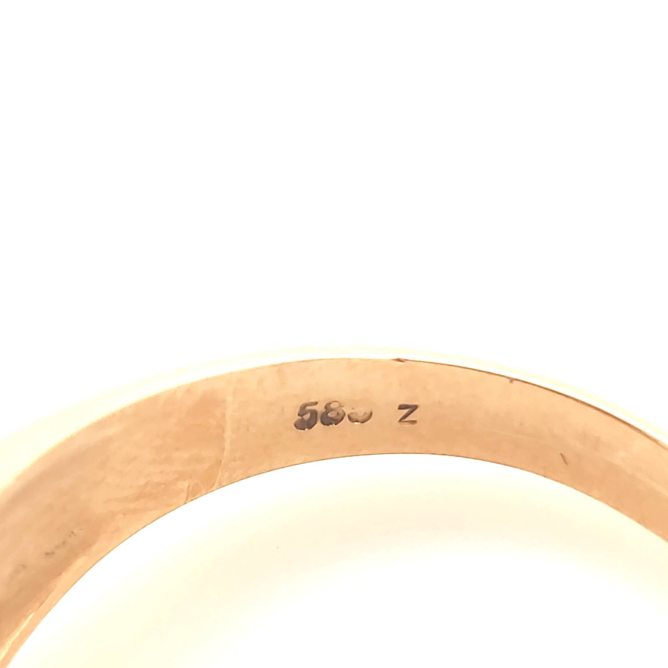 Herrenring Rotgold 585 mit schwarzen Dubletten