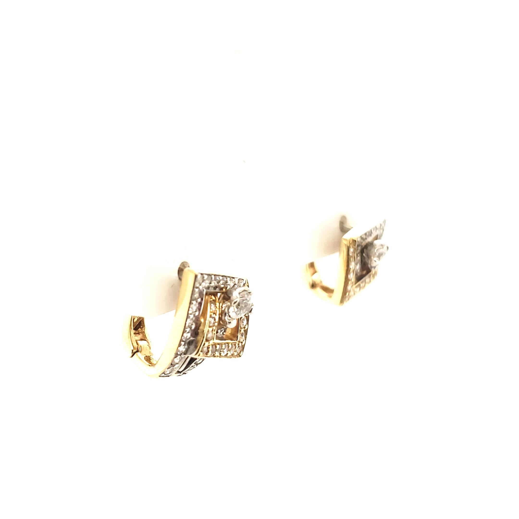 Ohrringe Ohrstecker Gelbgold Weißgold 585