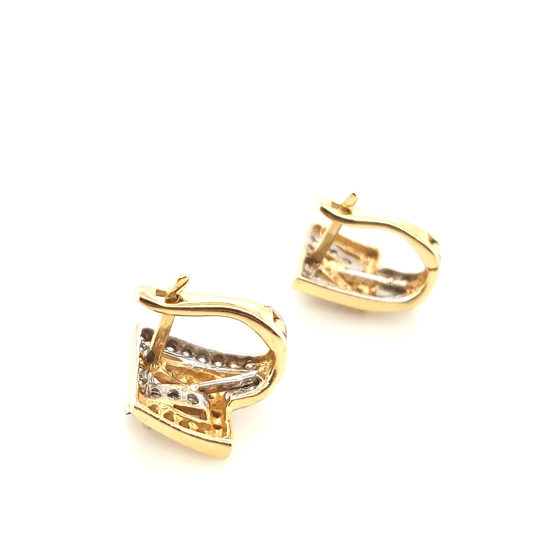 Ohrringe Ohrstecker Gelbgold Weißgold 585